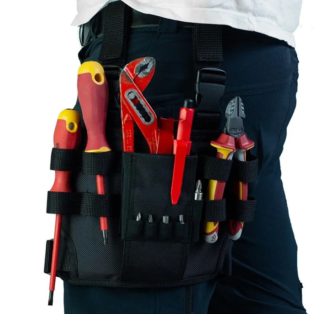 Tool Waist Bag w/ Adjustable Belt 11 Durable Pockets Pouch Electricians Workers
