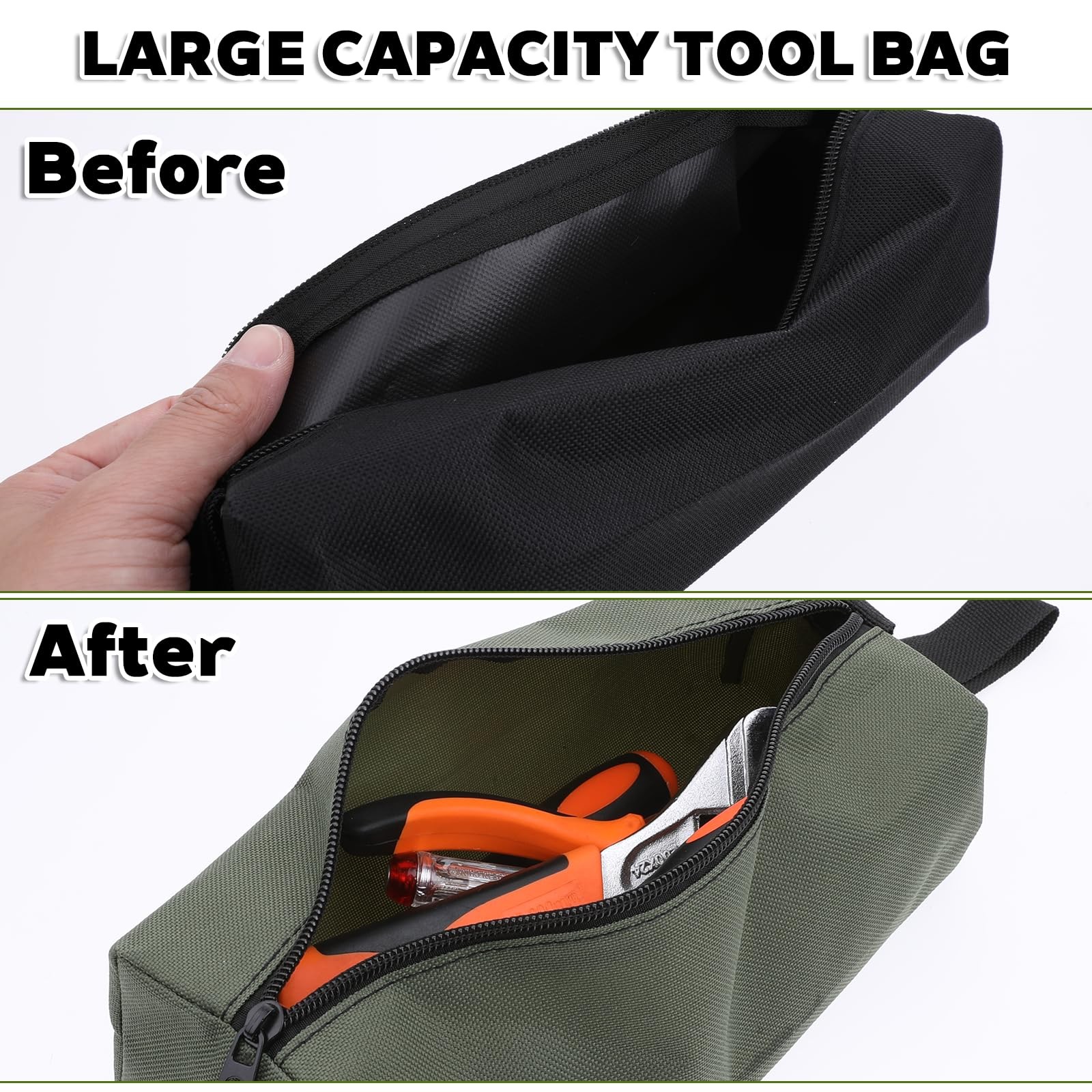Heavy Duty Tool Pouches Zipper Bag Screwdriver Storage 11.8 9.84 In 4 PCS