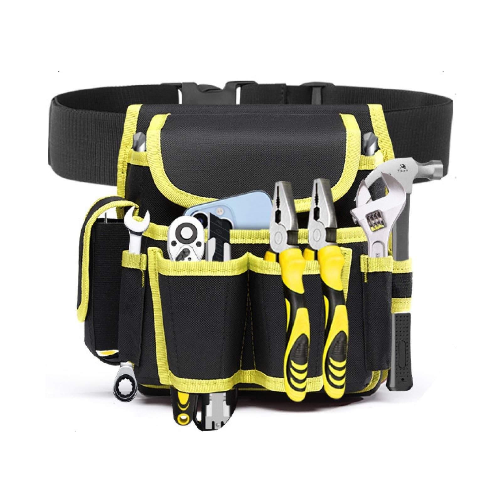 Tool Belt Small Tool Pouch With Belt Clip Collapsible Tool Tote Yellow Utility