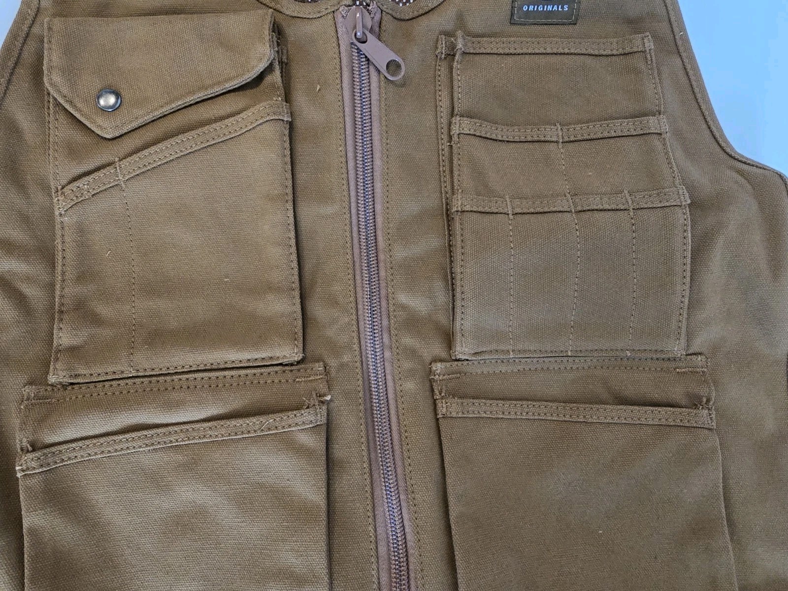 Bucket Boss Duckwear SuperVest Tool Vest Small Medium 14 Pockets Canvas Brown