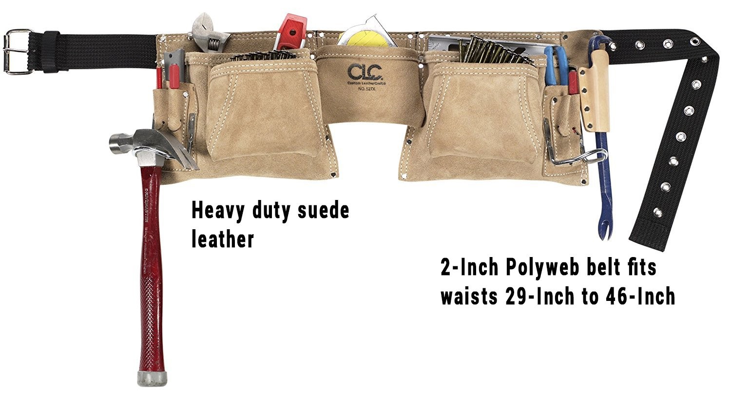 Custom Leathercraft527X Heavy Duty Top Grain Suede Construction Work Apron, 2…