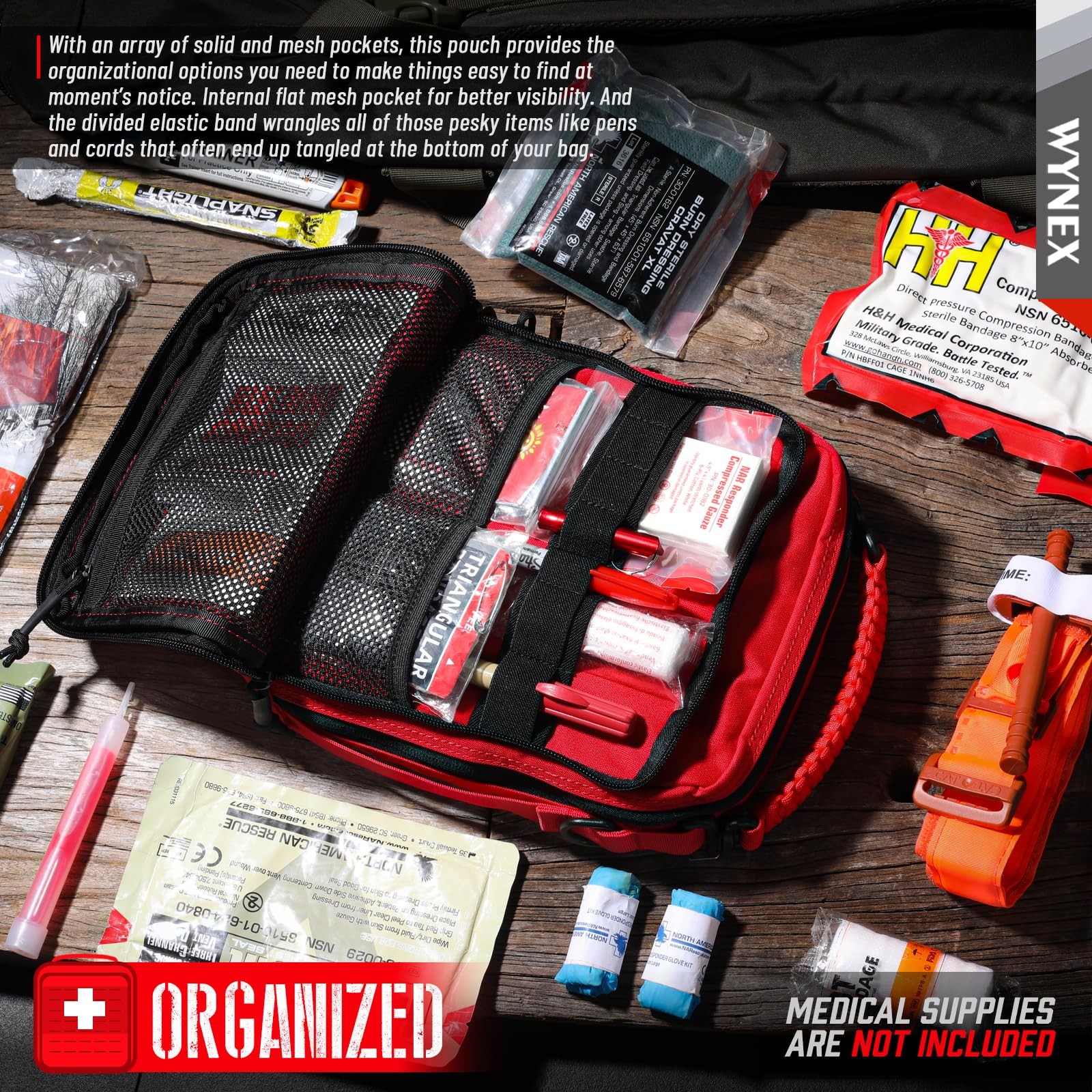 Tactical Molle Admin Organizer, Utility EDC Modular Tool Pouch of Red