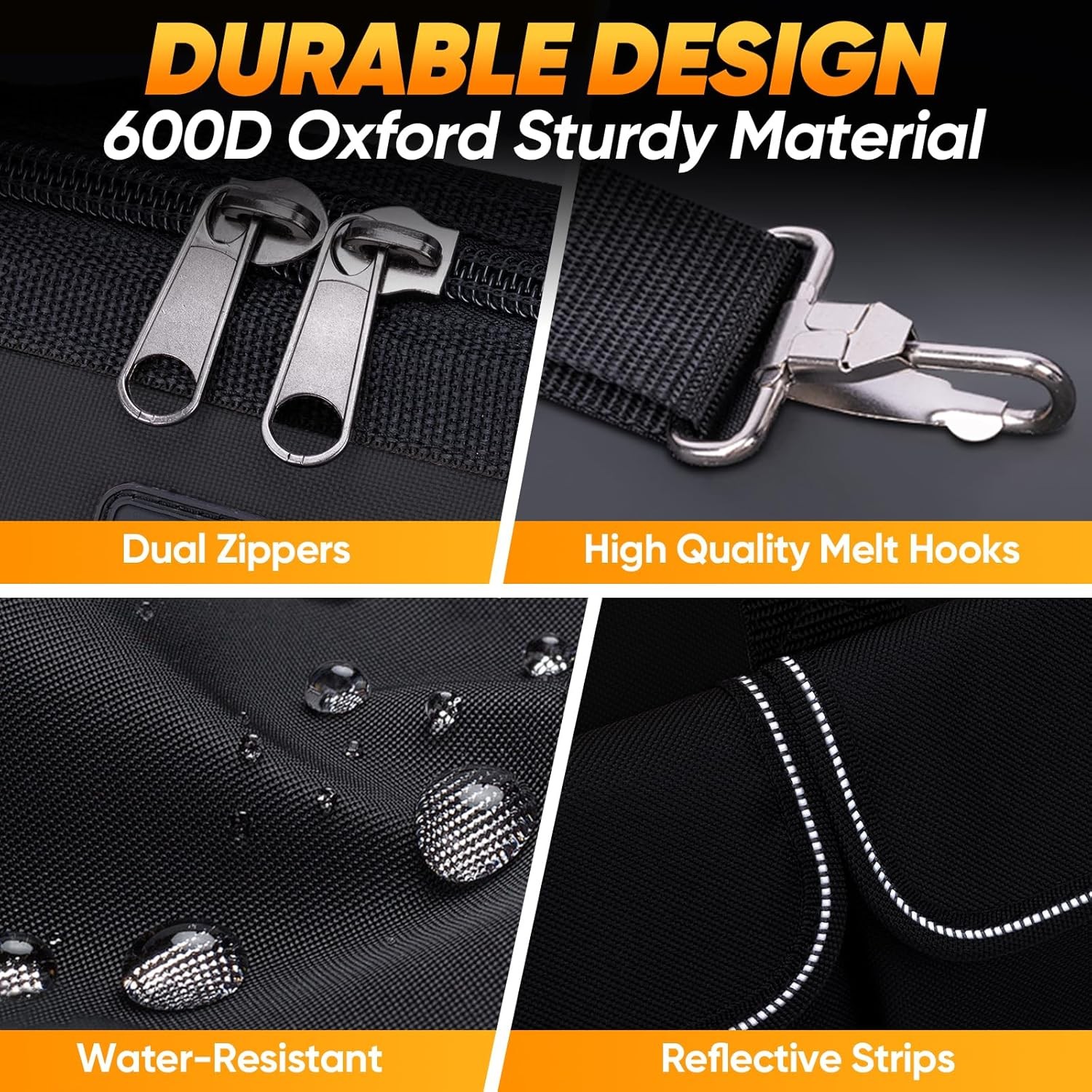 Multi-Pockets Tool Bag Portable Adjustable Tool Box Storage Organizer Black