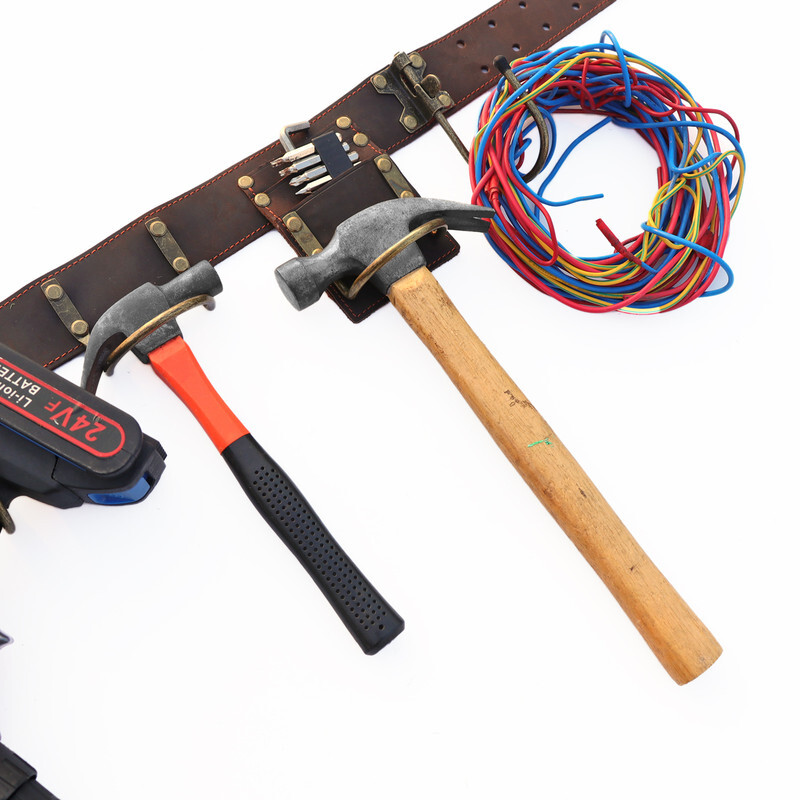 TOURBON Leather Workshop Tool Belt Heavy Duty for Hammer/Axe/Drill/Tape Measure