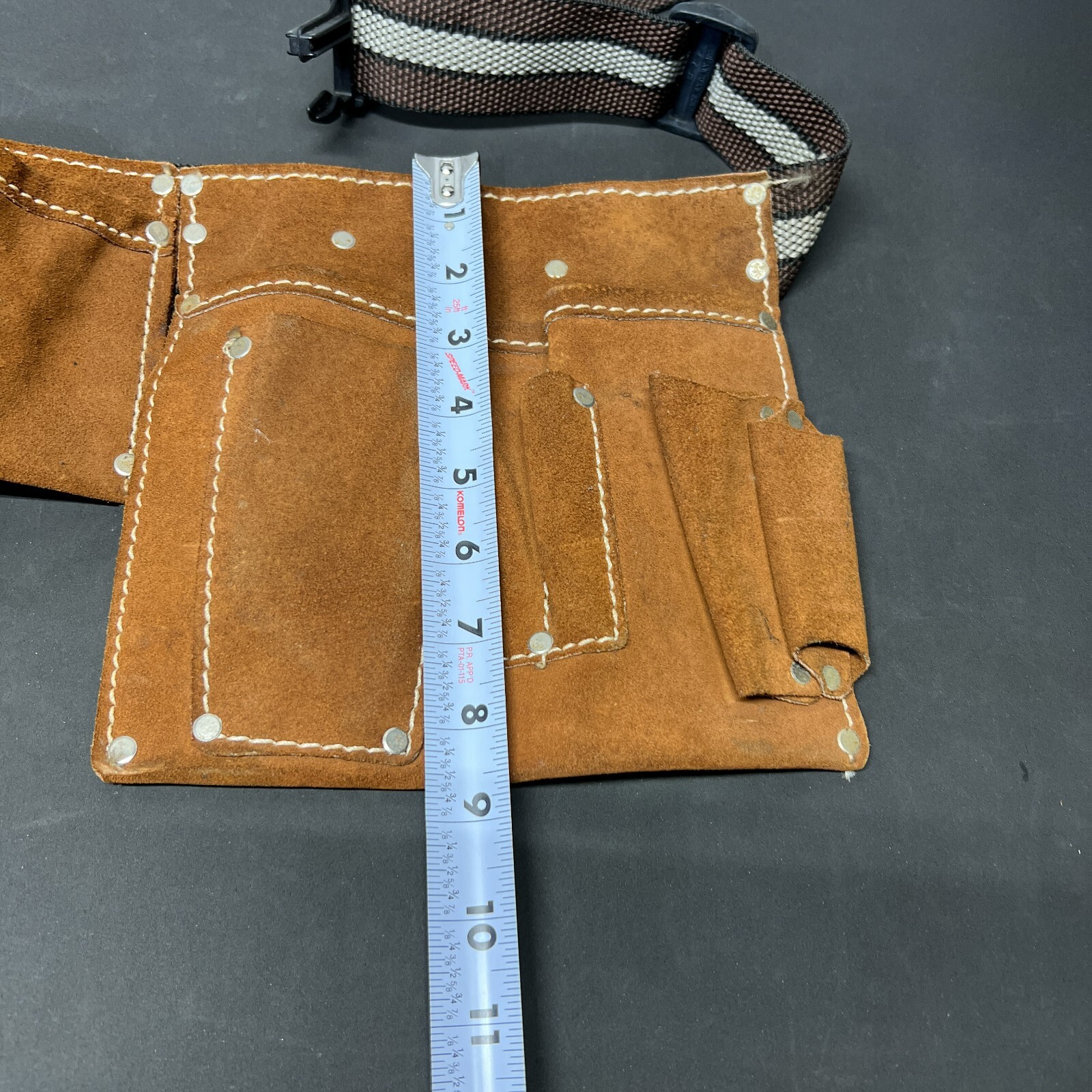 Nicholas heavy suede cowhide tool belt model 497 100% Split Leather EUC