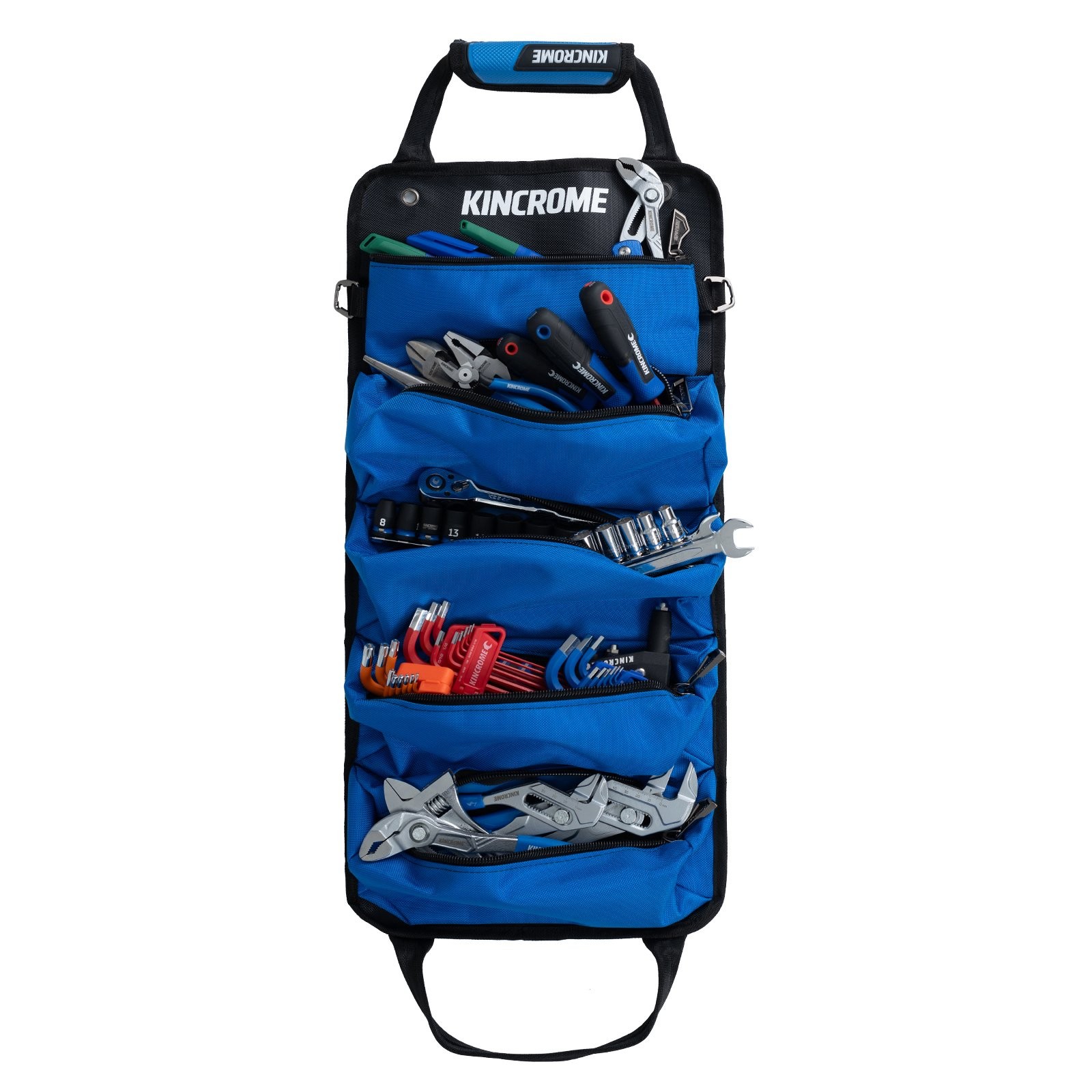 Kincrome Medium Tool Roll 5 Zipper Pouches Heavy-duty Durable Polyester K13305