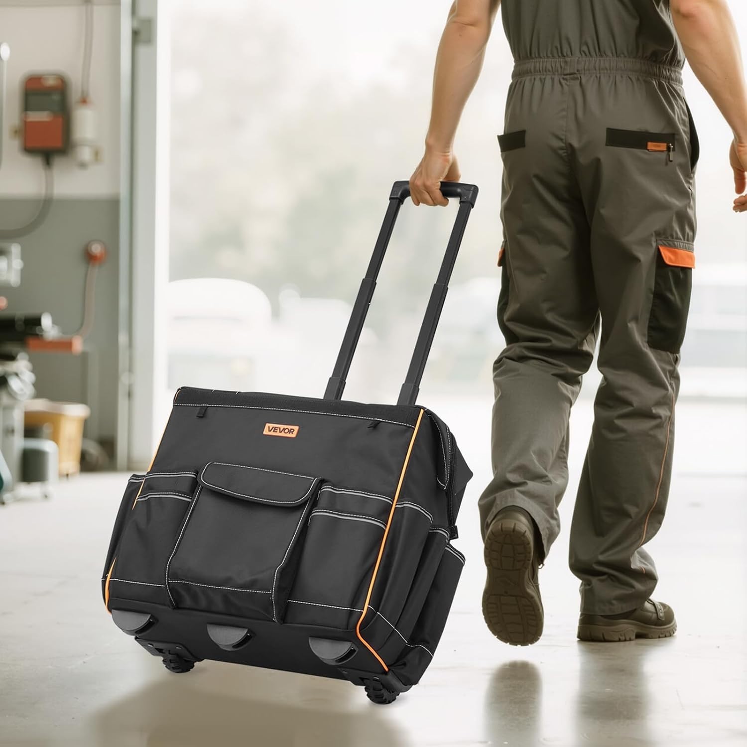 Water Resistant Tool Bag 18 Inch with Adjustable Handle and 110 Load Capacity