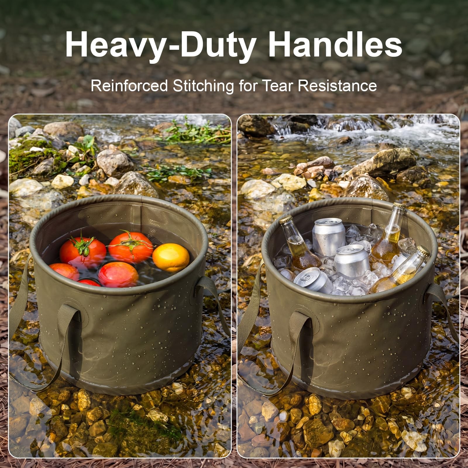 2 PCS 20L Collapsible Bucket 5 Gallon Foldable Car Wash Fishing Container