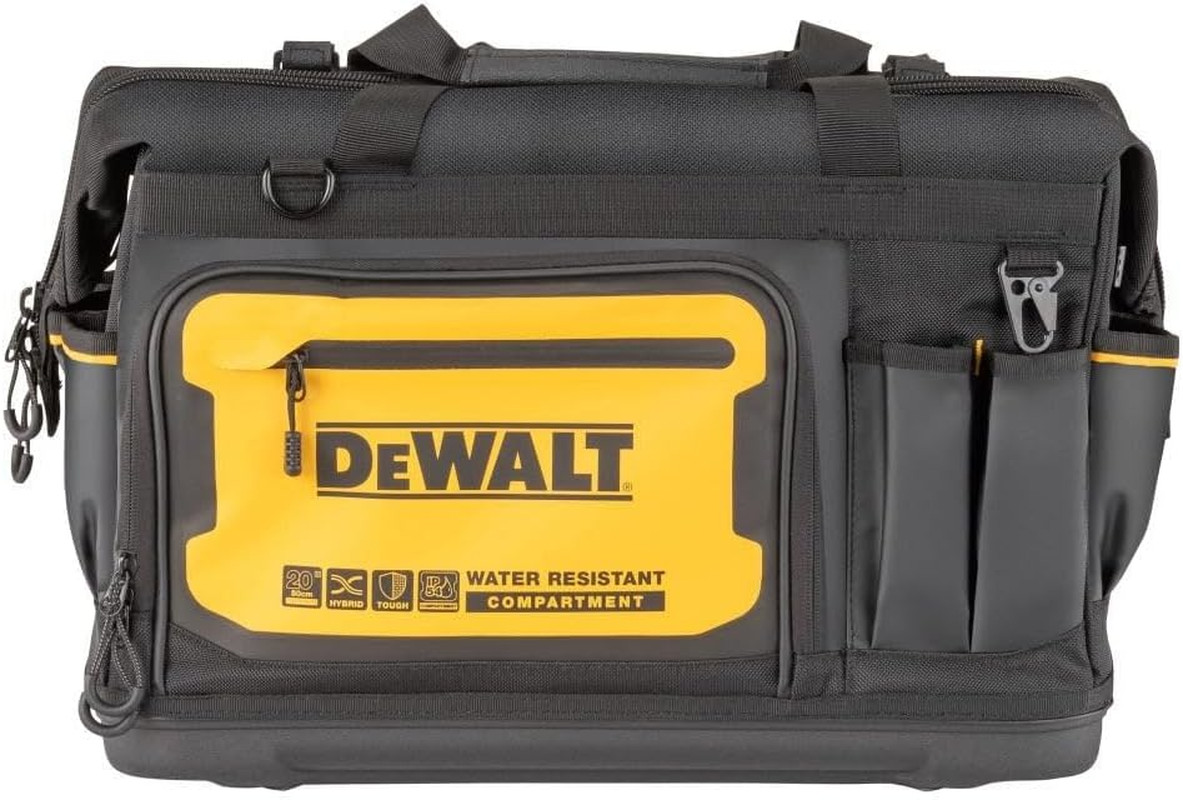 Tool Bag, Water Resistant, Hard Bottom, 20-Inch, Professional Tool Tote with Org