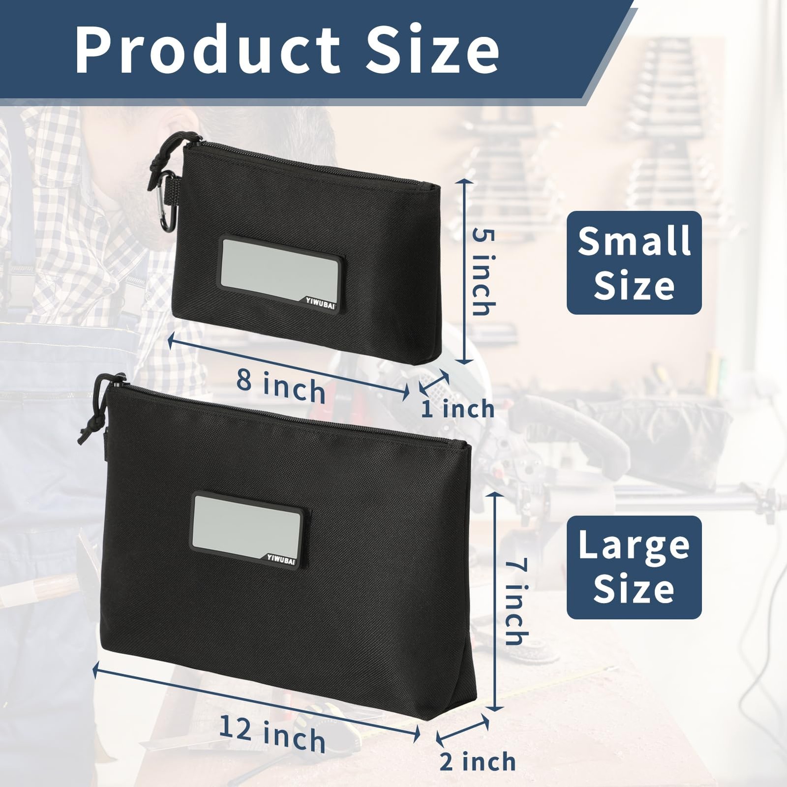 4-Pack Tool Pouch Zipper Bag,Multipurpose Storage pouch,Small Tool Bag,Tactic…