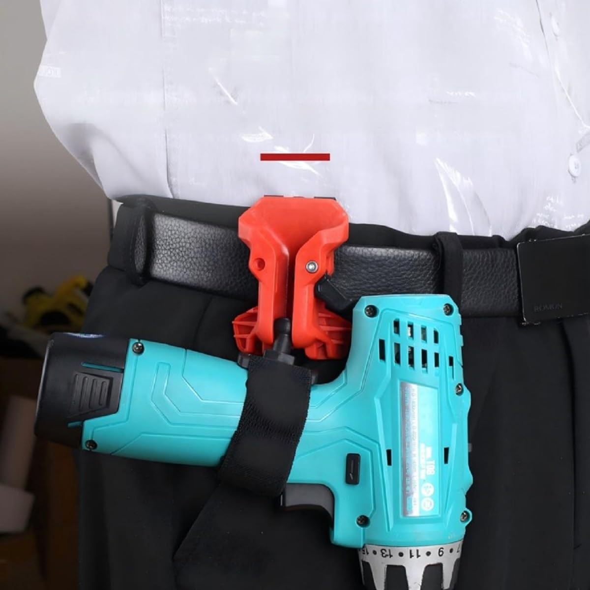 Electric Tool Waist Hook Quick Release Double Lock Metal Belt Attachment