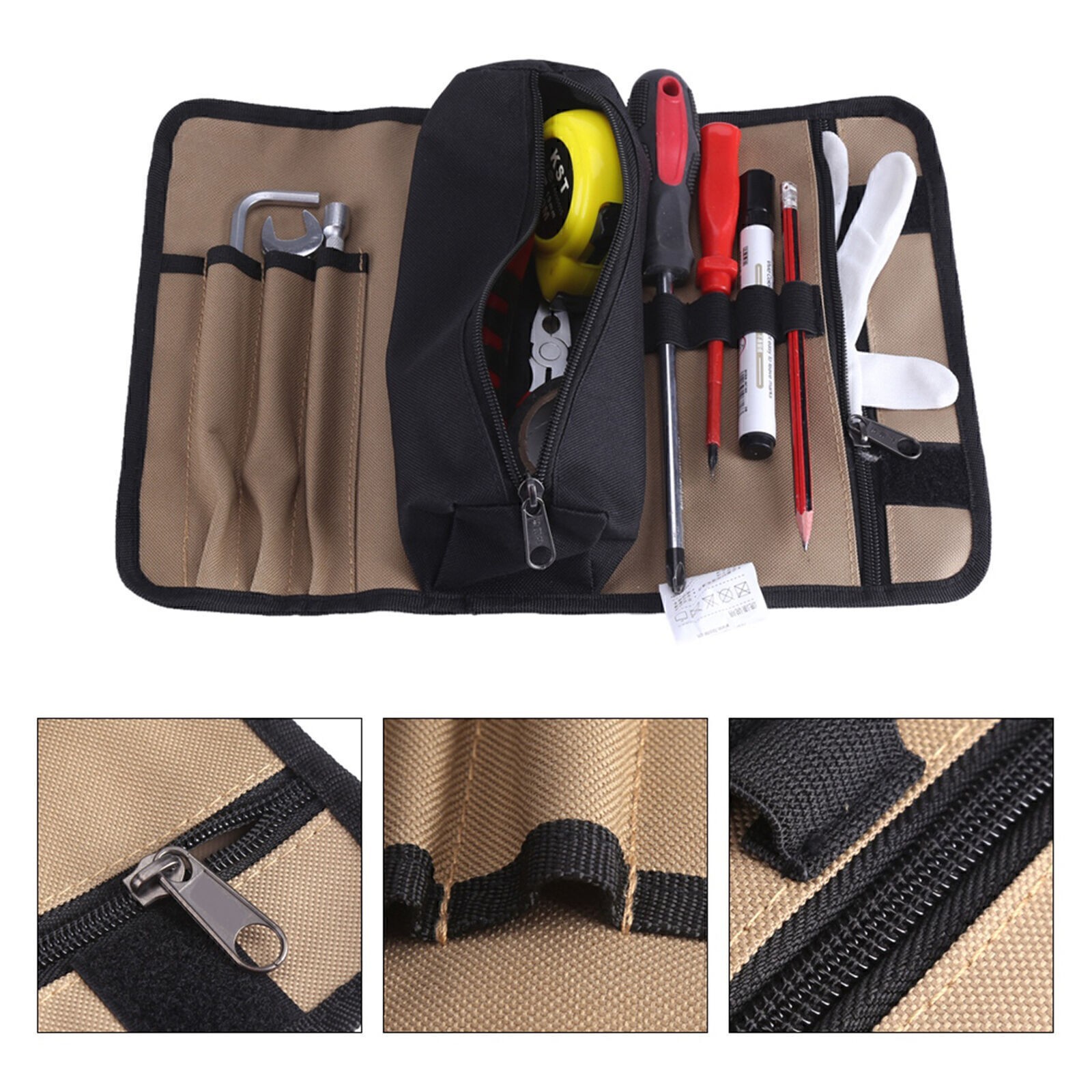 36 * 25cm Durable Waterproof Canvas Electrician Roll Up Hardware Tools Storage