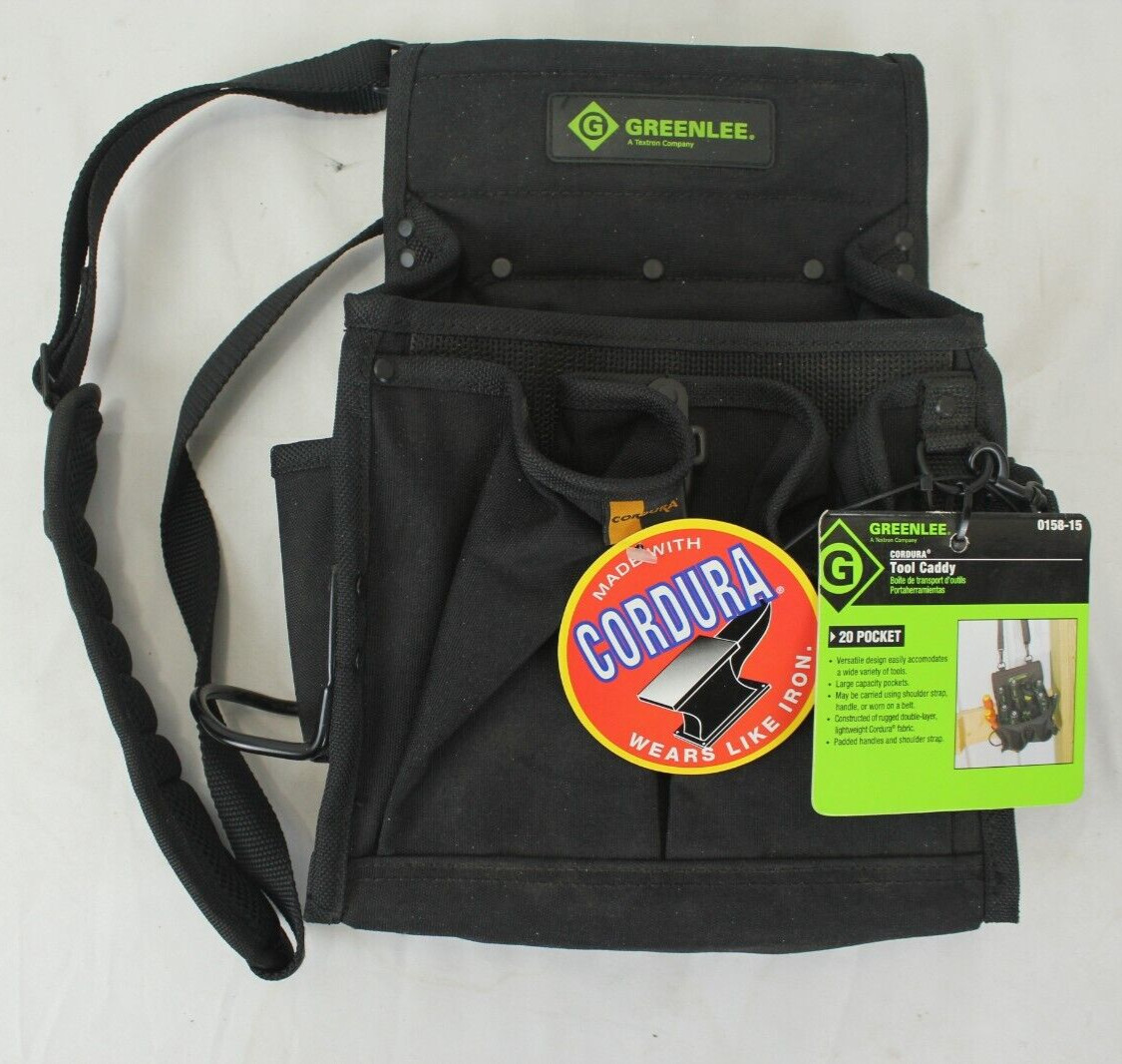 GREENLEE 0158-15 CORDURA 20 POCKET TOOL CADDY POUCH WITH SHOULDER STRAP NEW!