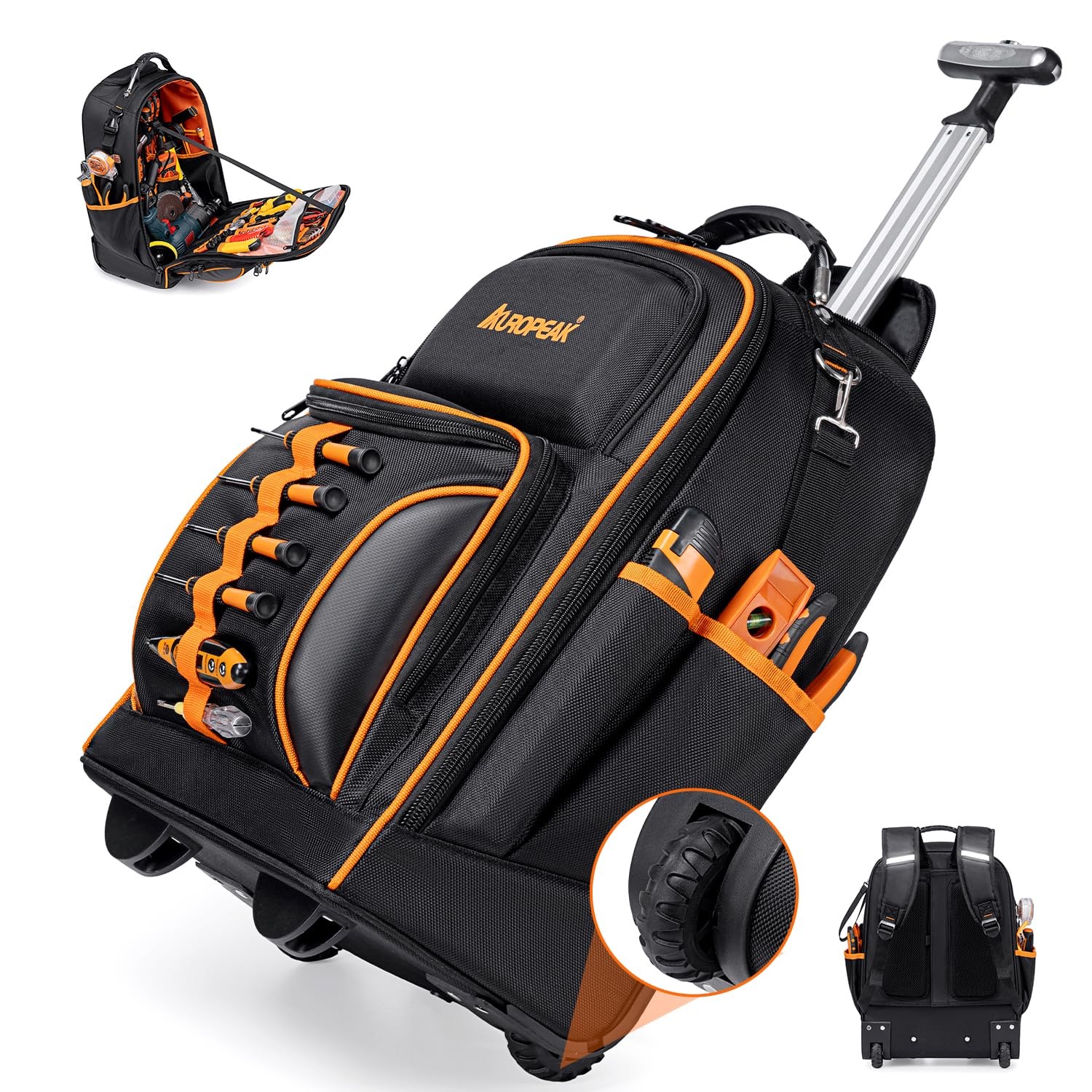 Wheeled Backpack for Heavy Duty Construction Tools