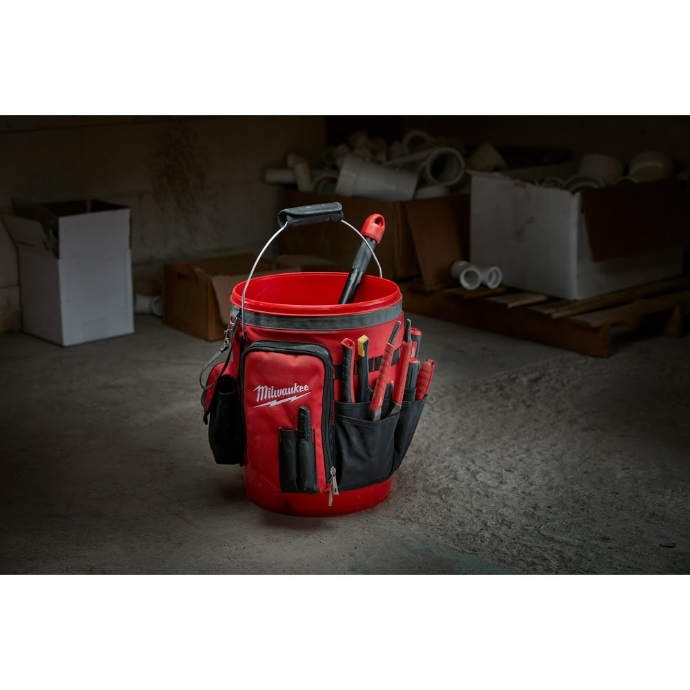 Milwaukee 48-22-8175 10-Inch Open Bucket Organizer Bag, 32 Exterior Wrap Pockets