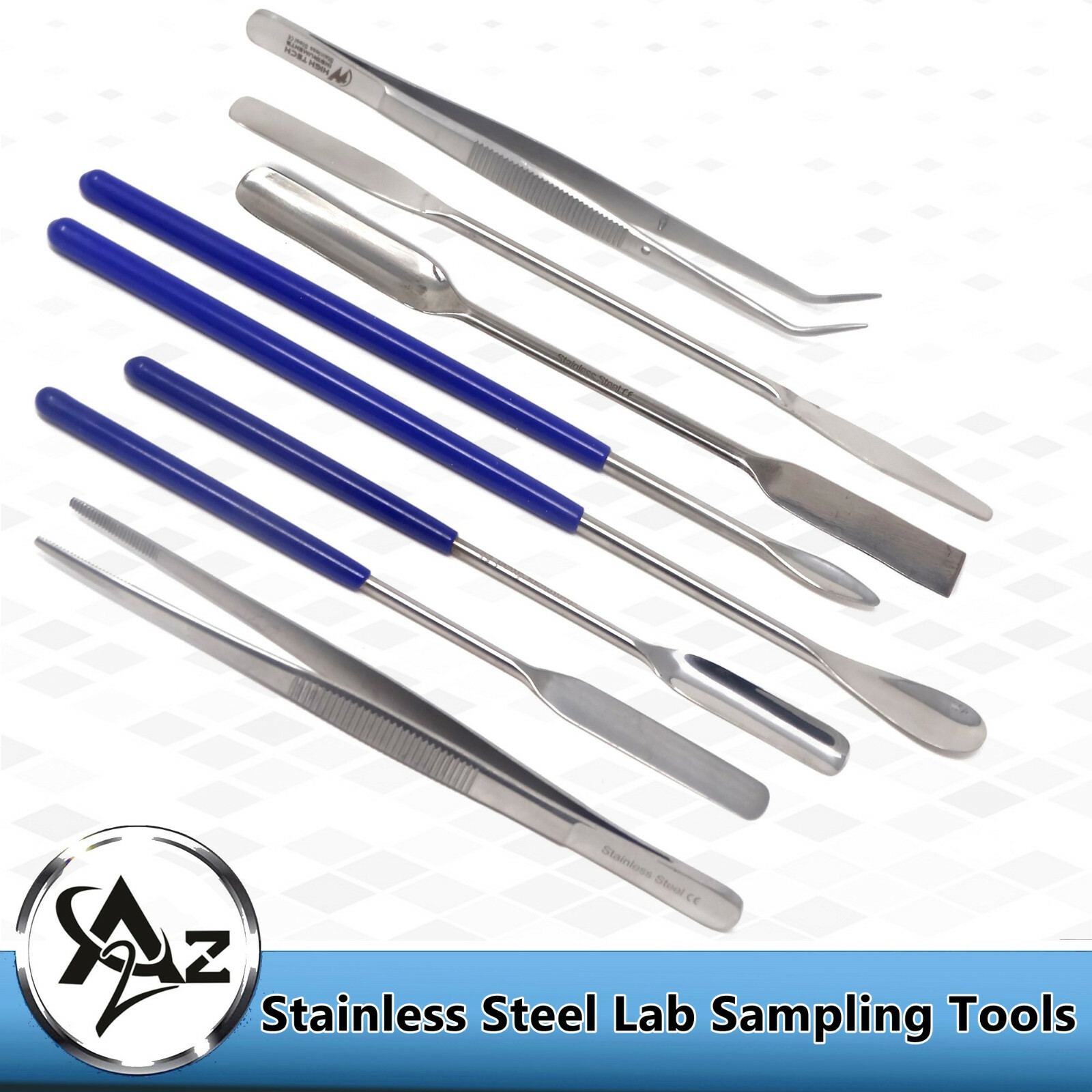 8 Pcs Stainless Steel Lab Spatula Micro Sampling Measuring Mixing Modeling Tools