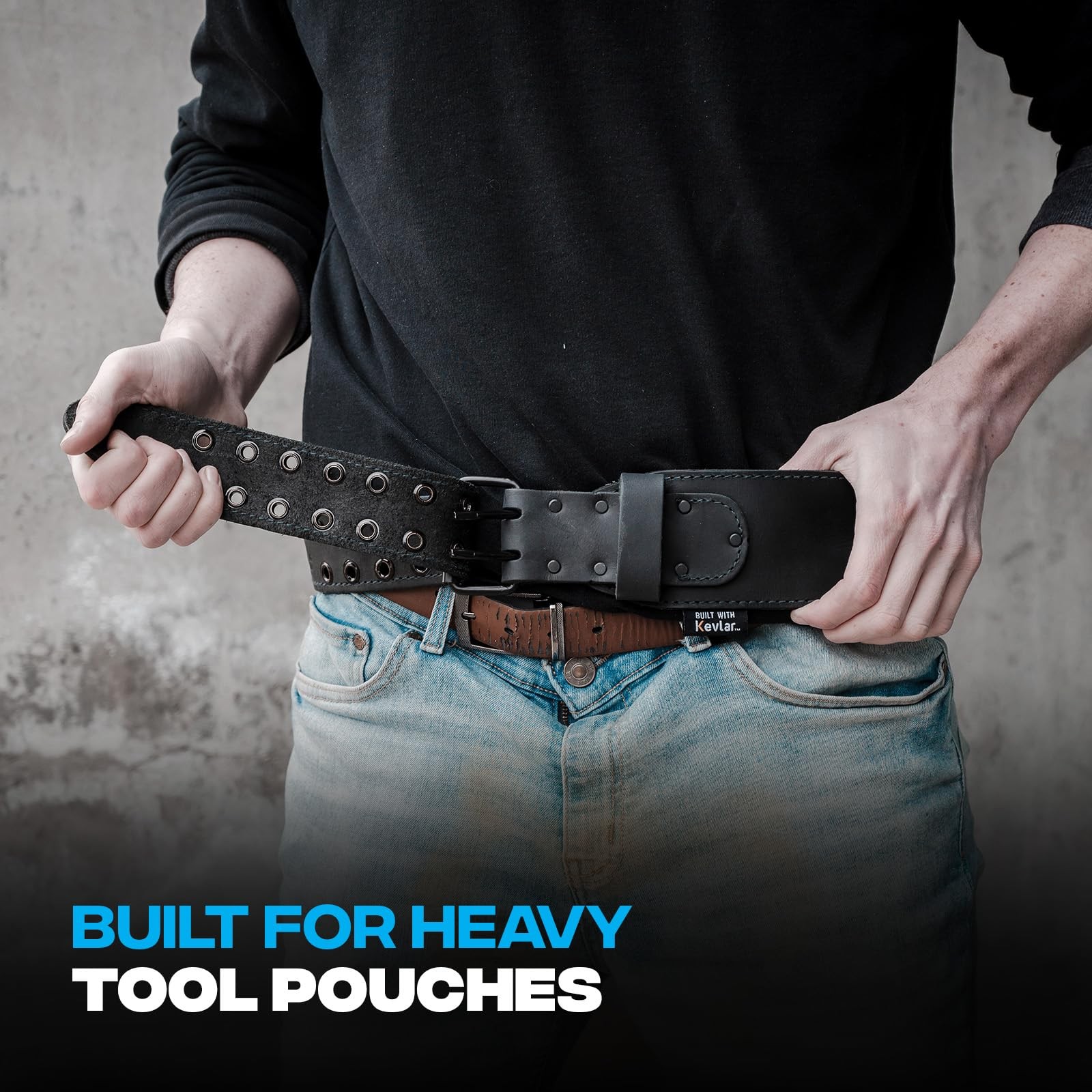 XX-Large Leather Tool Belt – Water Resistant, UV Protected, 42″-53″ Utility Belt