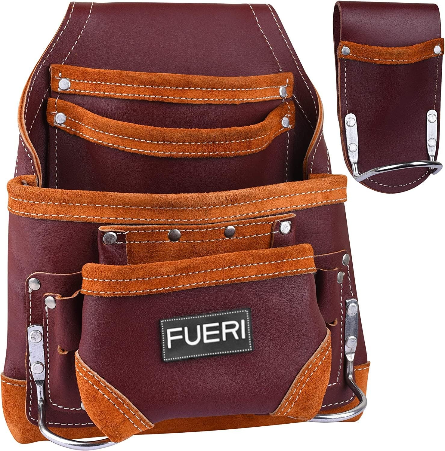 Professional 10 Pocket Carpenter Tool Pouch Framers Bag Heavy Duty Premium Grain