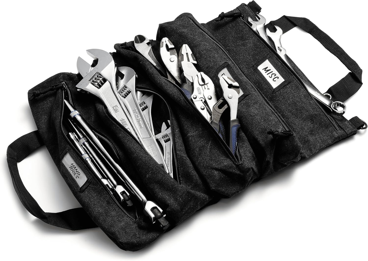 Official Voyager Tool Roll Bag – Easy to Carry 5-Pocket Roll up Tool Bag – Durab
