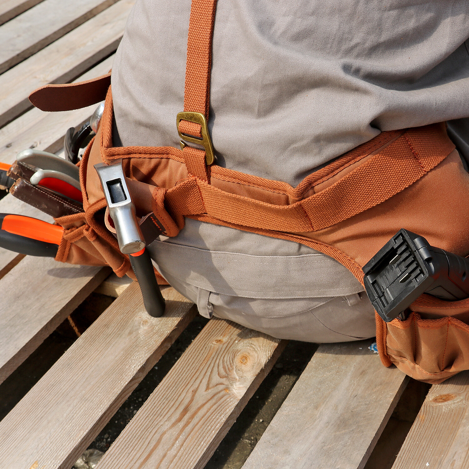 TOURBON Work Tool Belt Suspender Drill Pouch Holder Electricians Carpenters Vest