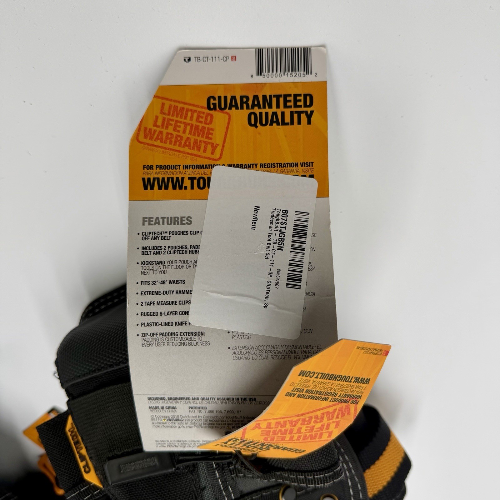 ToughBuilt ClipTech – 3-Piece Tradesman Tool Belt Set, TB-CT-111-3P