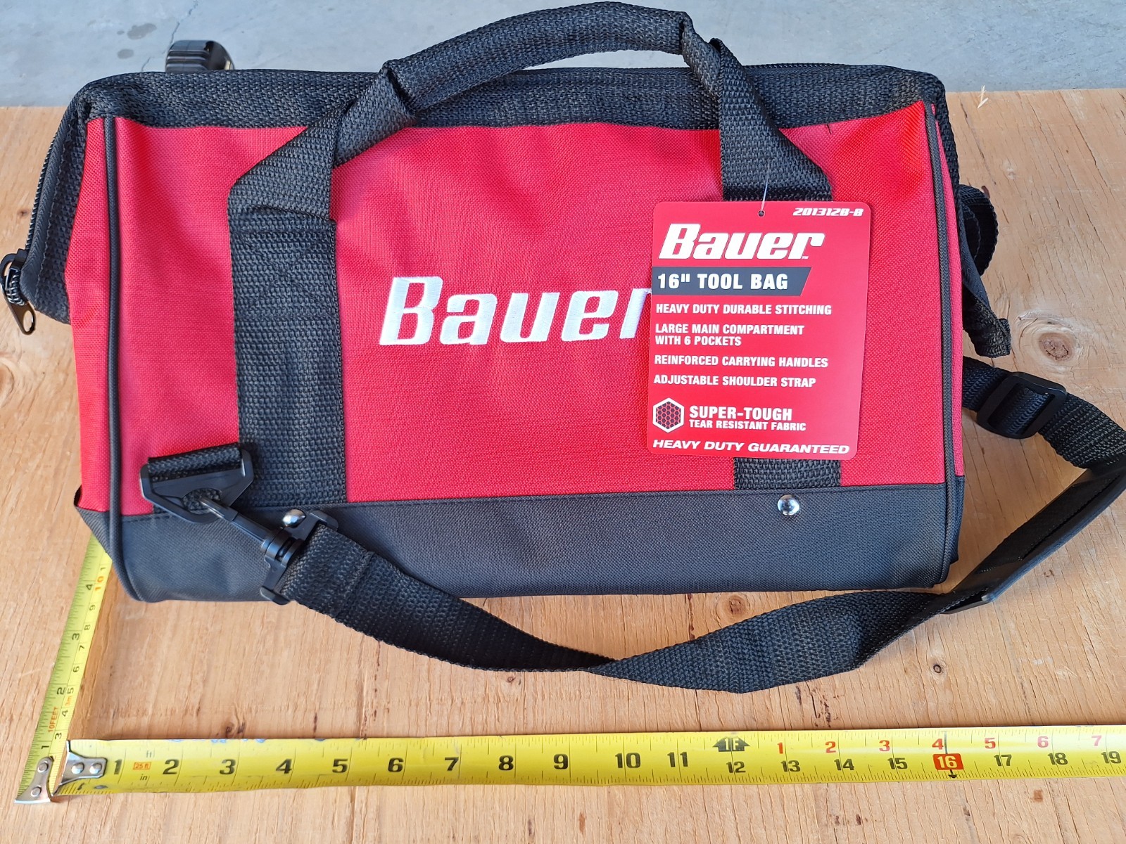 New Bauer 16 In. Tool Bag With 6 Pockets Heavy duty with shoulder strap