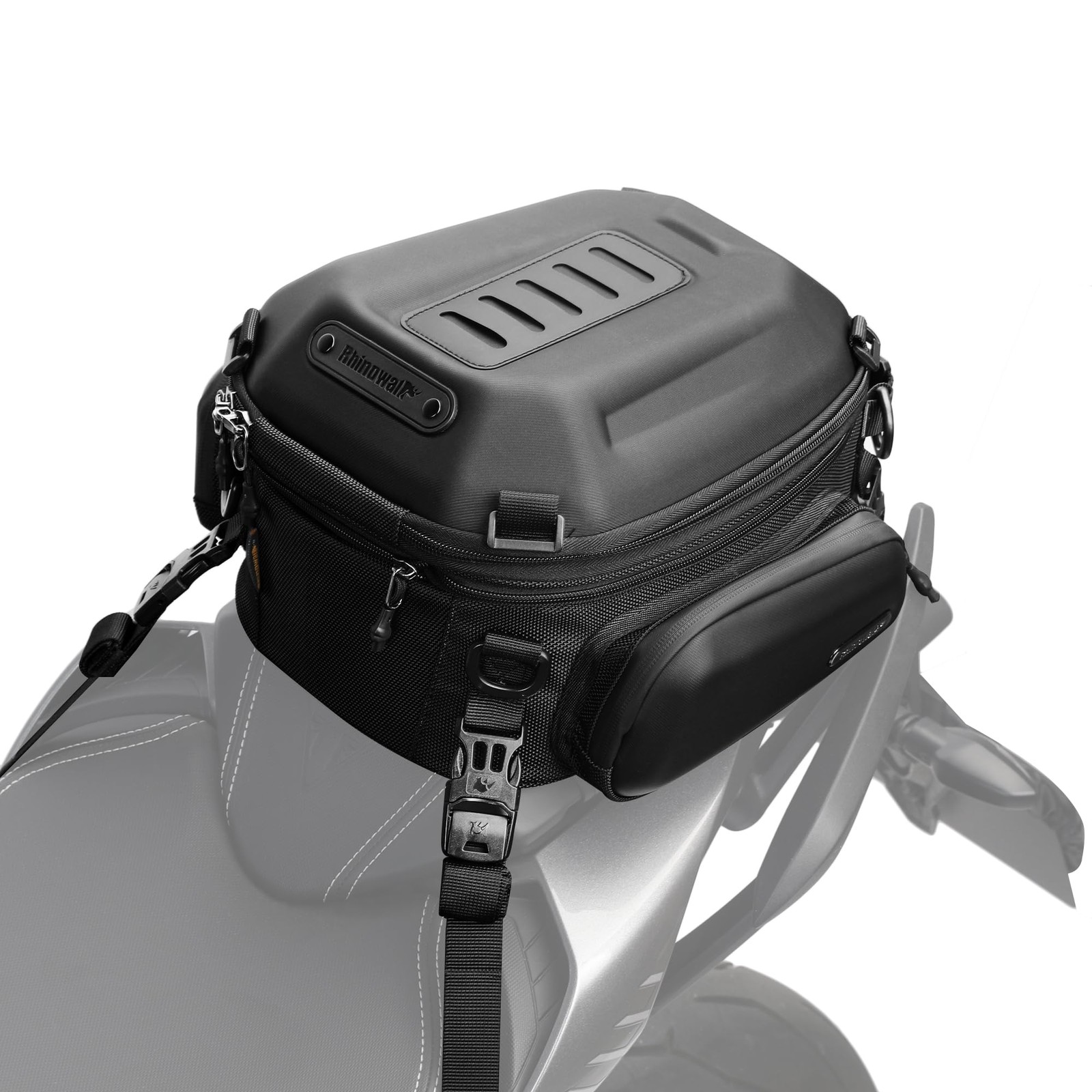 Motorcycle Tail Bag Expandable Hard Shell Motorcycle Travel Luggage 12L-18L W…