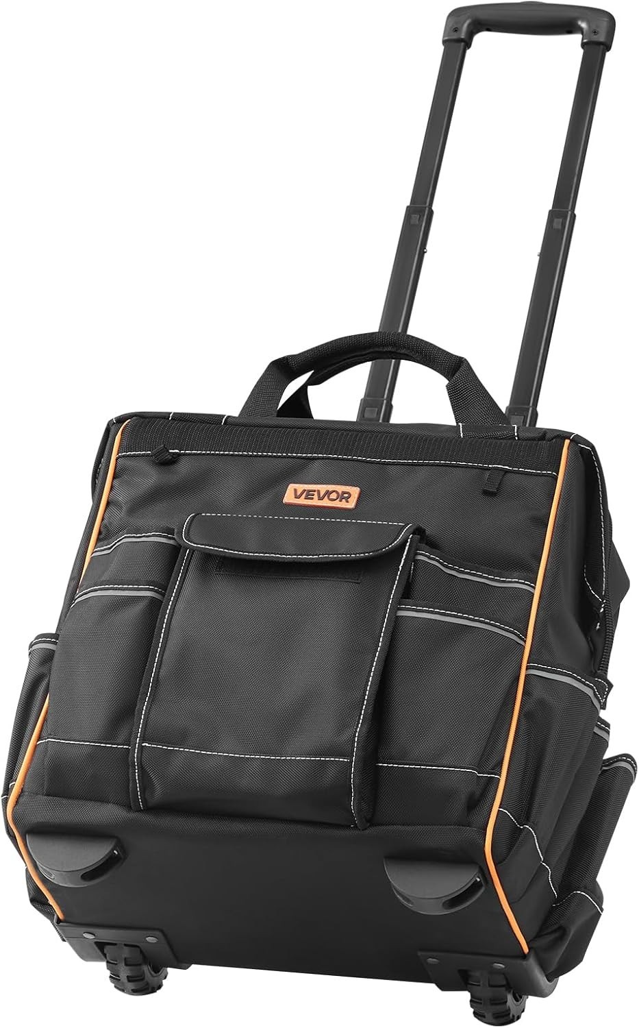 Rolling Tool Bag 15 Inch Heavy Duty with Wheels 25 Pockets 110lb