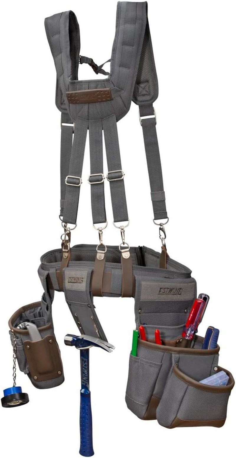 13-Pocket Electrician’S Tool Rig, Durable Construction, Cooling Mesh-Padded Susp