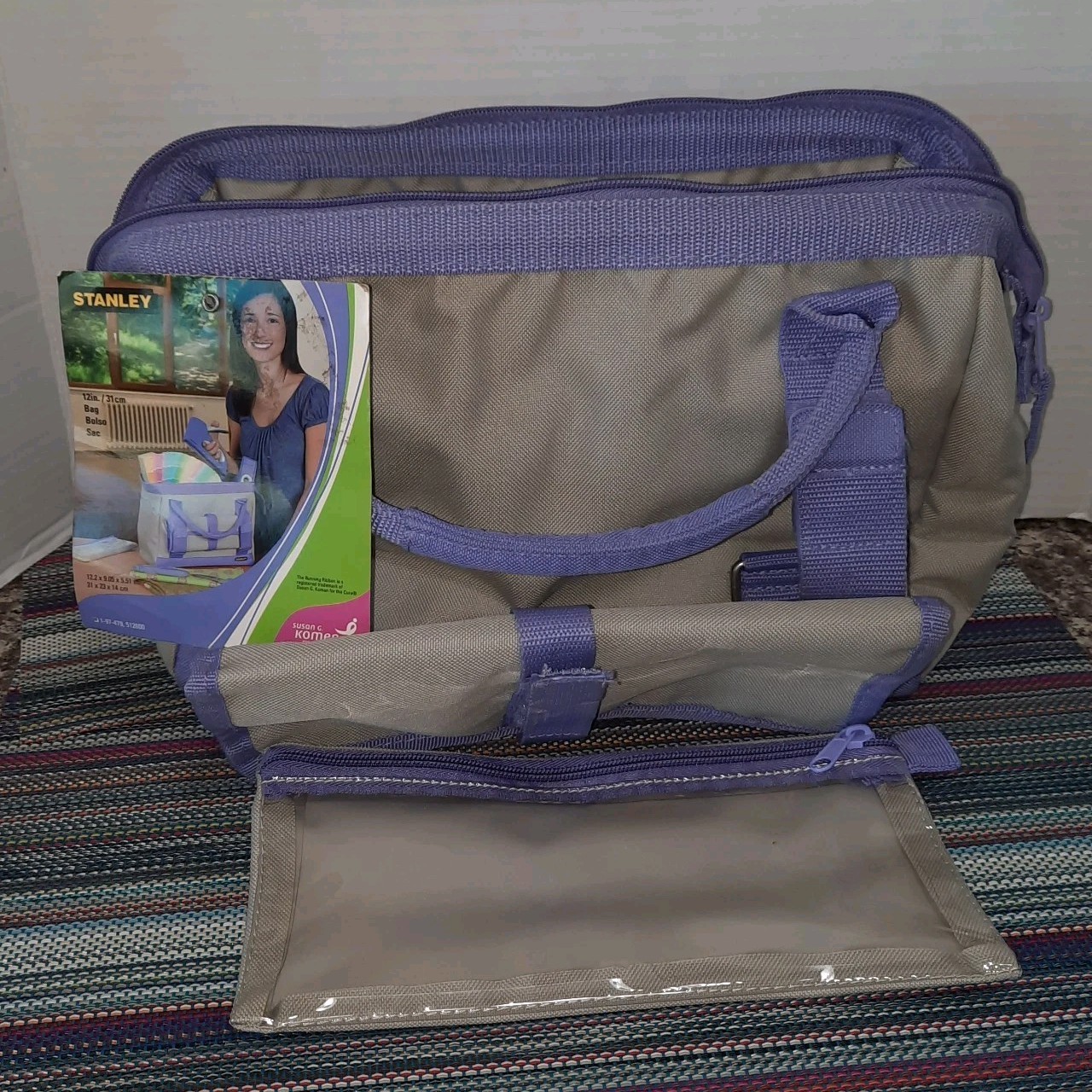 12″ Stanley Canvas Tool Bag Craft Garden Supply Tote & Pouch Organizers Lavender