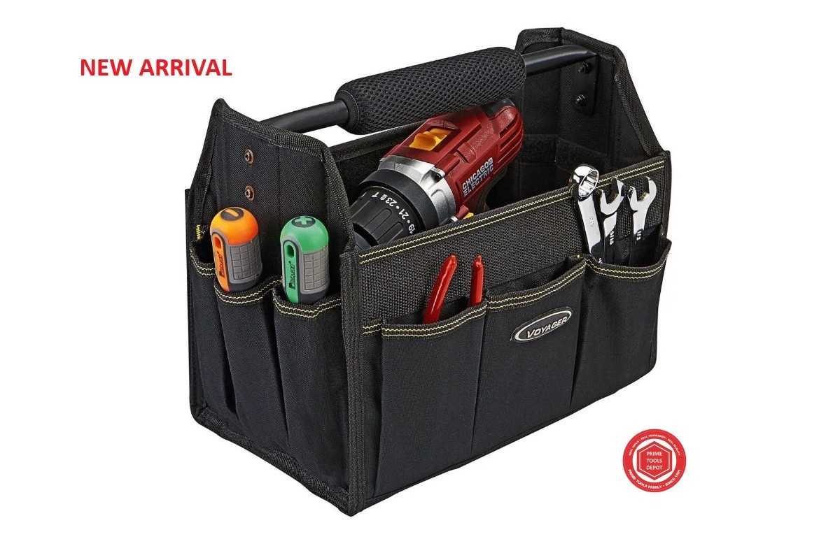 VOYAGER 12 in. Tool Tote with 18 Pockets Heavy-Duty Open Top Tool Organizer