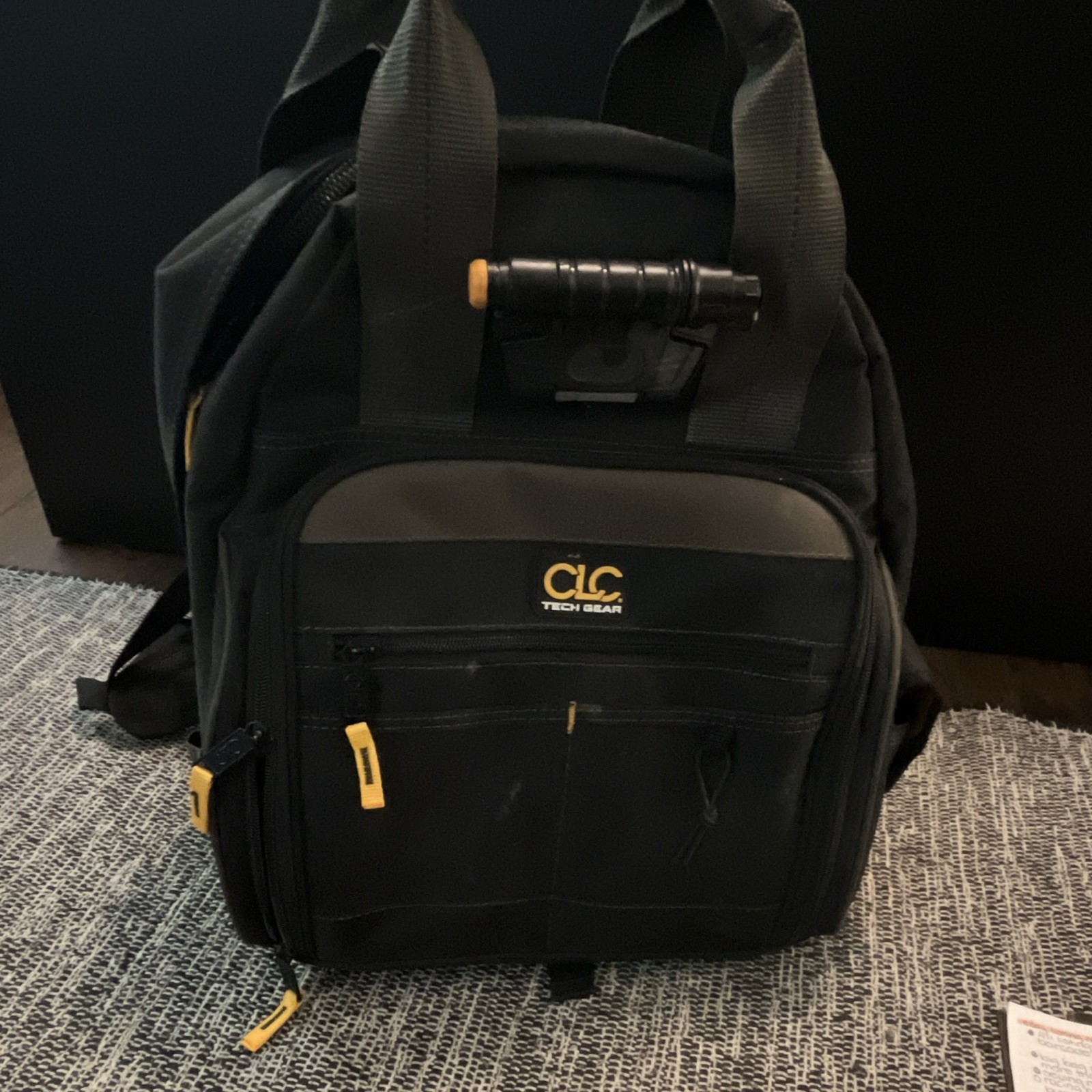 CLC Tech Gear Tool Backpack Large Black/Gray/Yellow w/ Handle Strap MPN ZEY 629