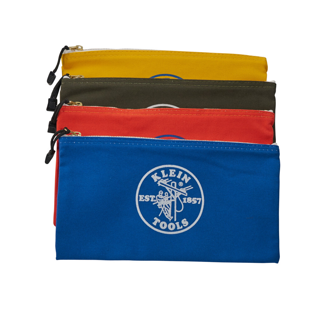 Klein Tools 5140 Canvas Zipper Bags, 4-Pack