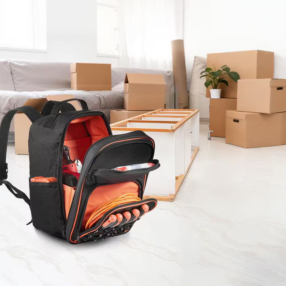 Tool Backpack, 49 Pockets, Heavy-Duty Tools Storage Organizer Work Bags with Lap