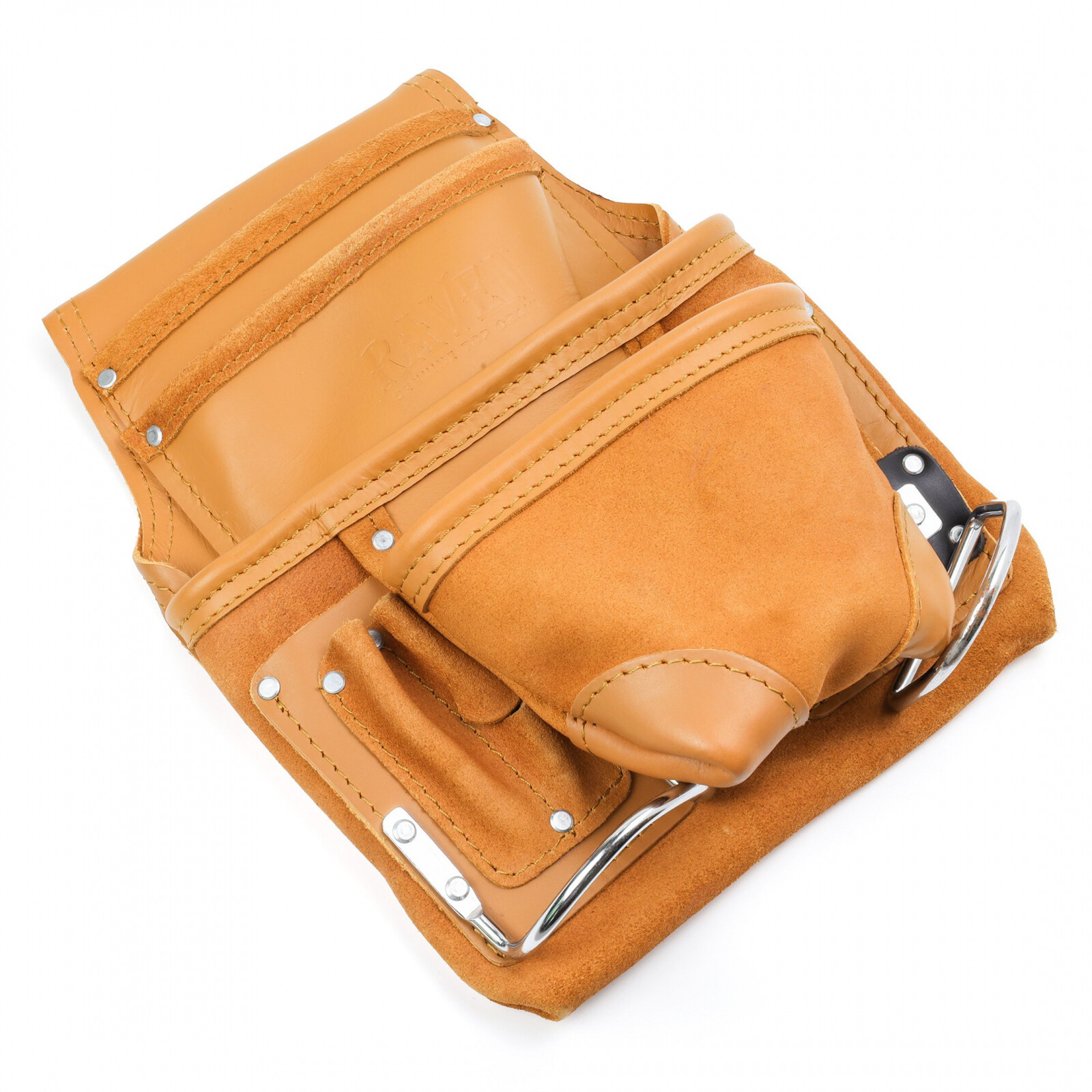 ToolTreaux 10 Pocket Heavy Duty Leather Tool Pouch DIY Woodworking, 12 x 10 Inch