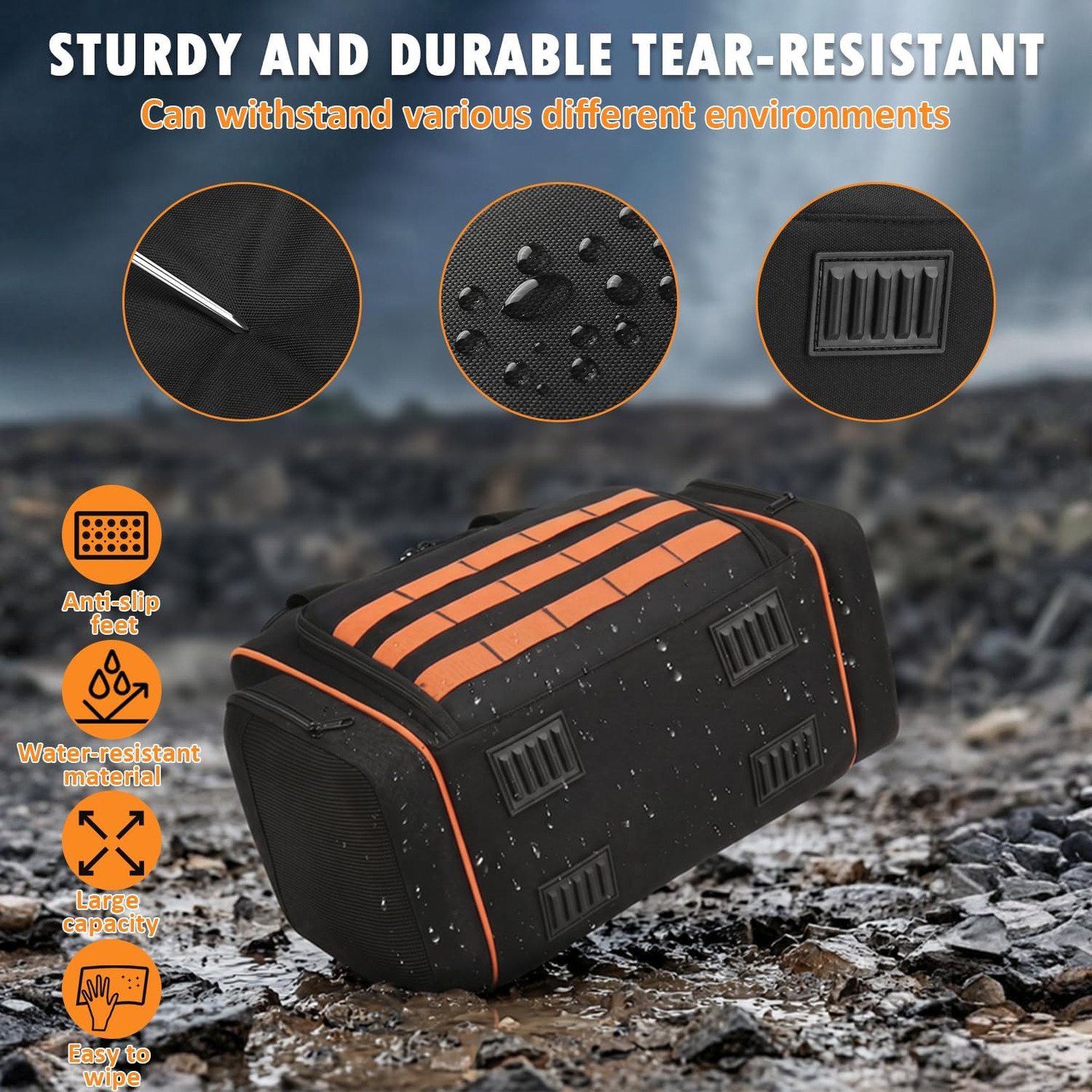 Tools Bag with Removable Cases, 12x7x11 Inch, Water-Resistant Nylon, Carrying