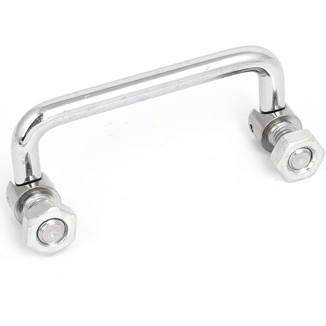 Metal Folding Pull Handle, 10mm, Silver, for Mechanical Equipment & Tool Cases