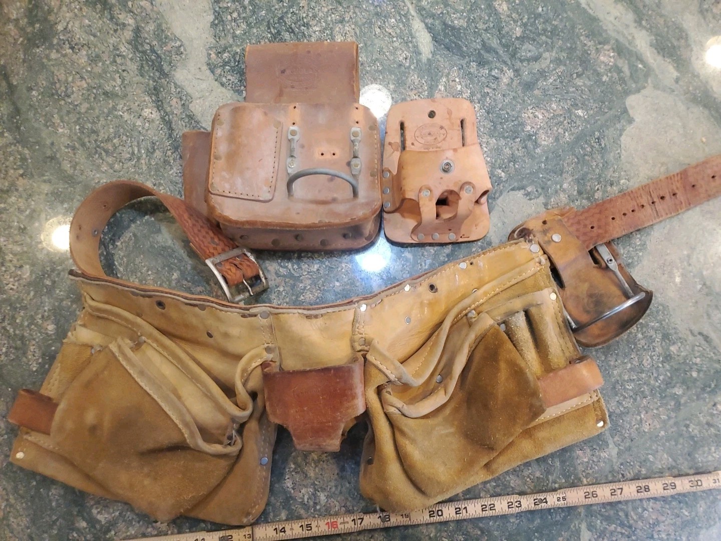 Lot Vintage Nicholas Tool Belt 427 431 447C Work Gear Top Grain Cowhide Leather