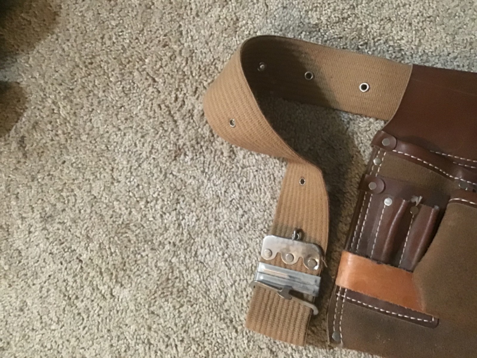 Nicholas Heavy Split Cowhide Suede Tool Pouch Nail Apron Carpenter Work Belt Bag