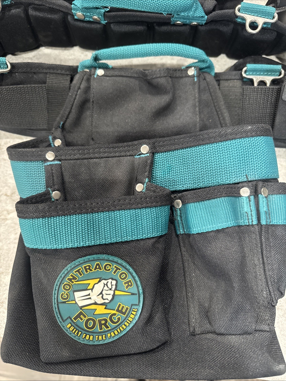 Gatorback Contractor Pro Carpenter Tool Belt Combo Large Blue Hammer Hook