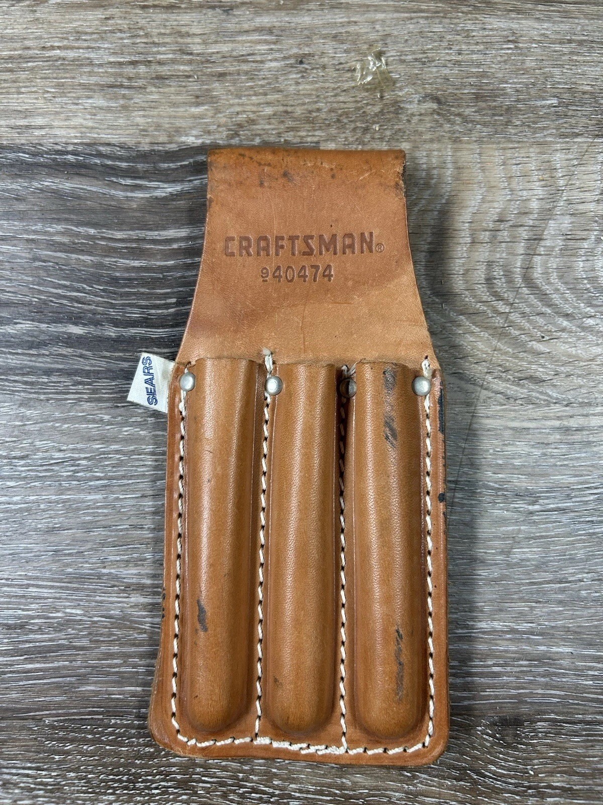 Vintage Craftsman 9 40474 Leather Small Tool Pen Screwdriver Belt Pouch