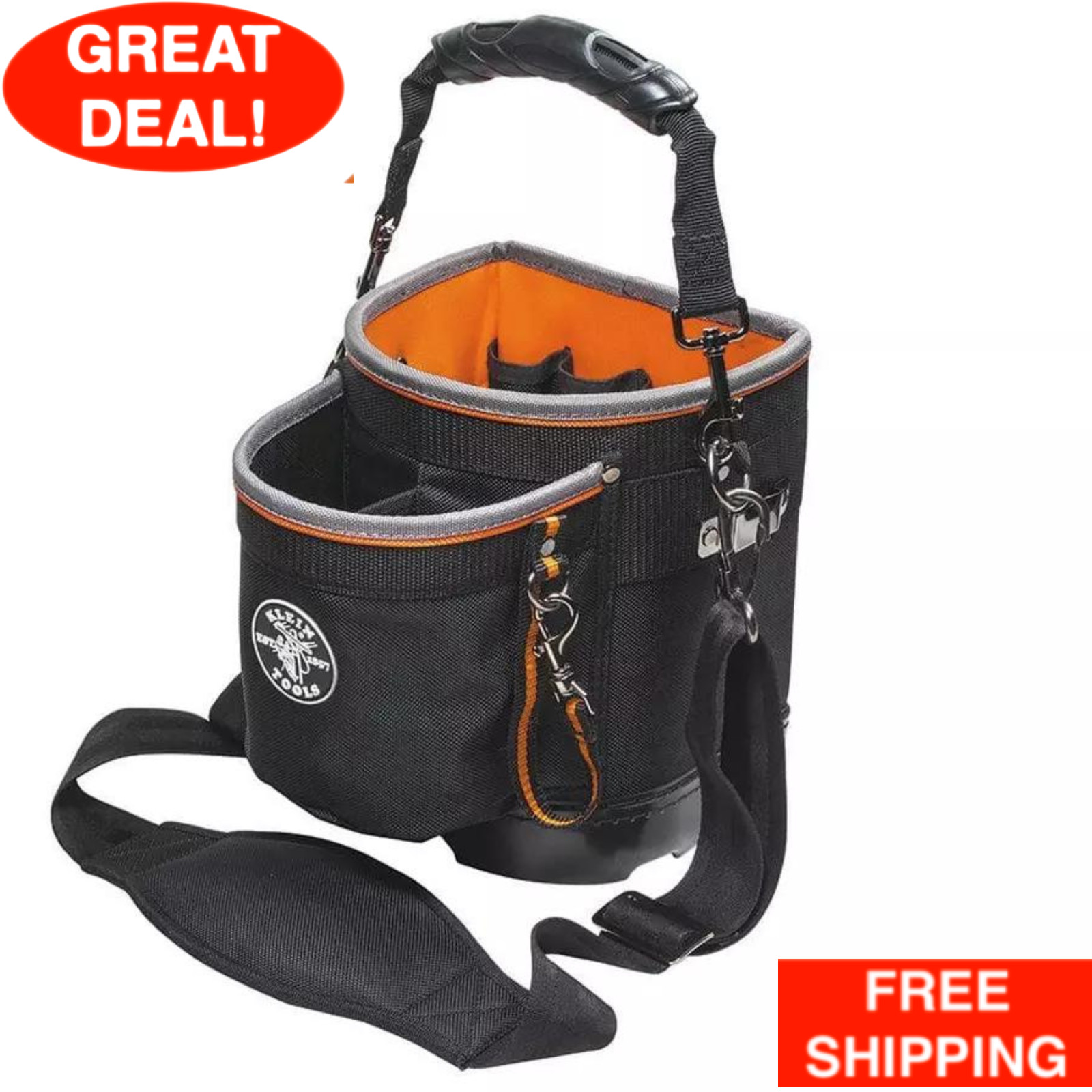 Klein Tools Tool Bag Tradesman Pro Shoulder Pouch 14 Pockets 10-Inch Organizer
