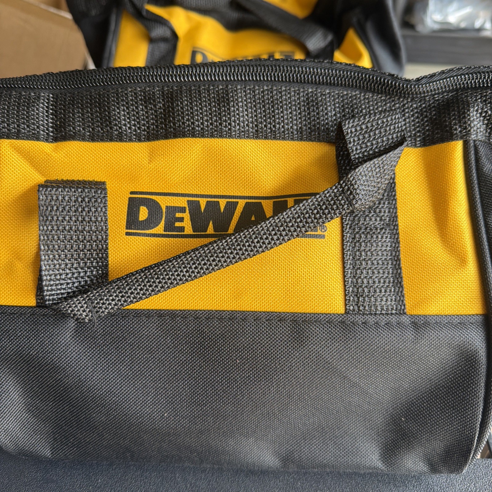 Lot Of 2- DeWalt 9″ X 9″ X 8″ Small Canvas Tool Bag. TWO BAGS