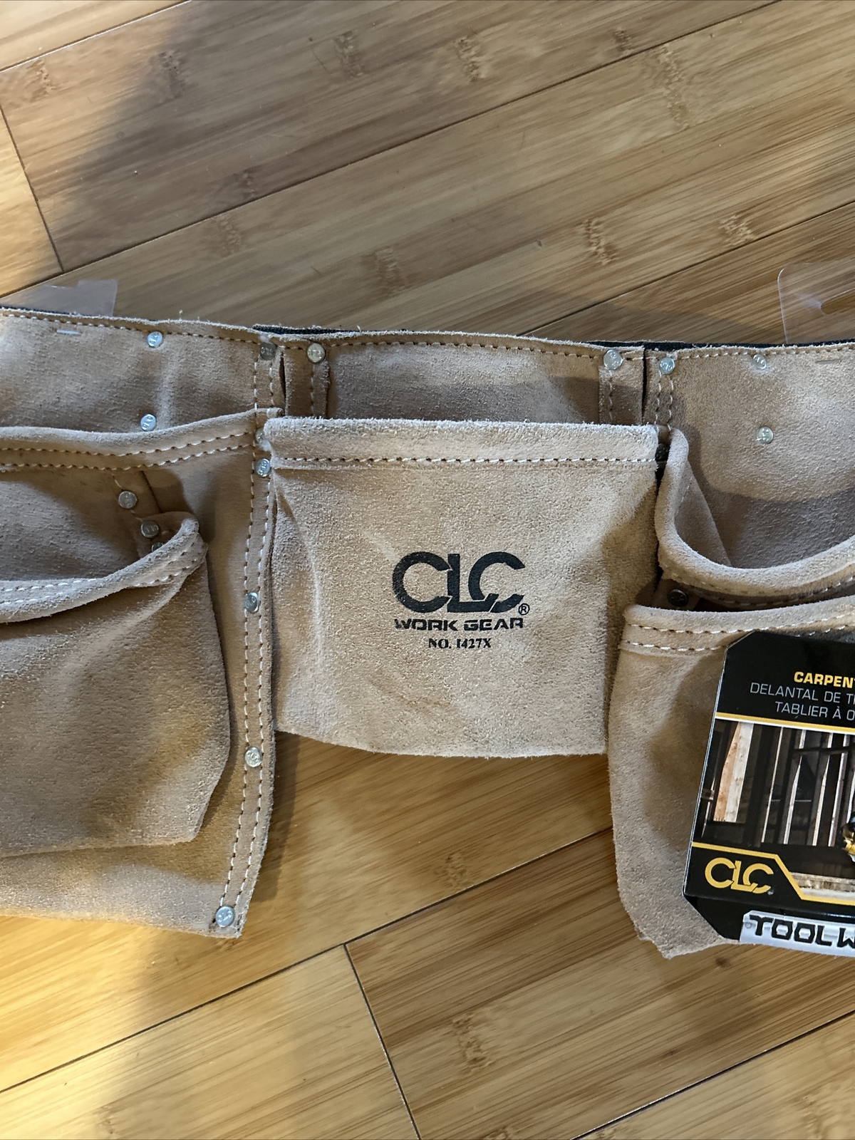 Clc Work Gear I427x Tan Leather Work Belt, 12 Pockets