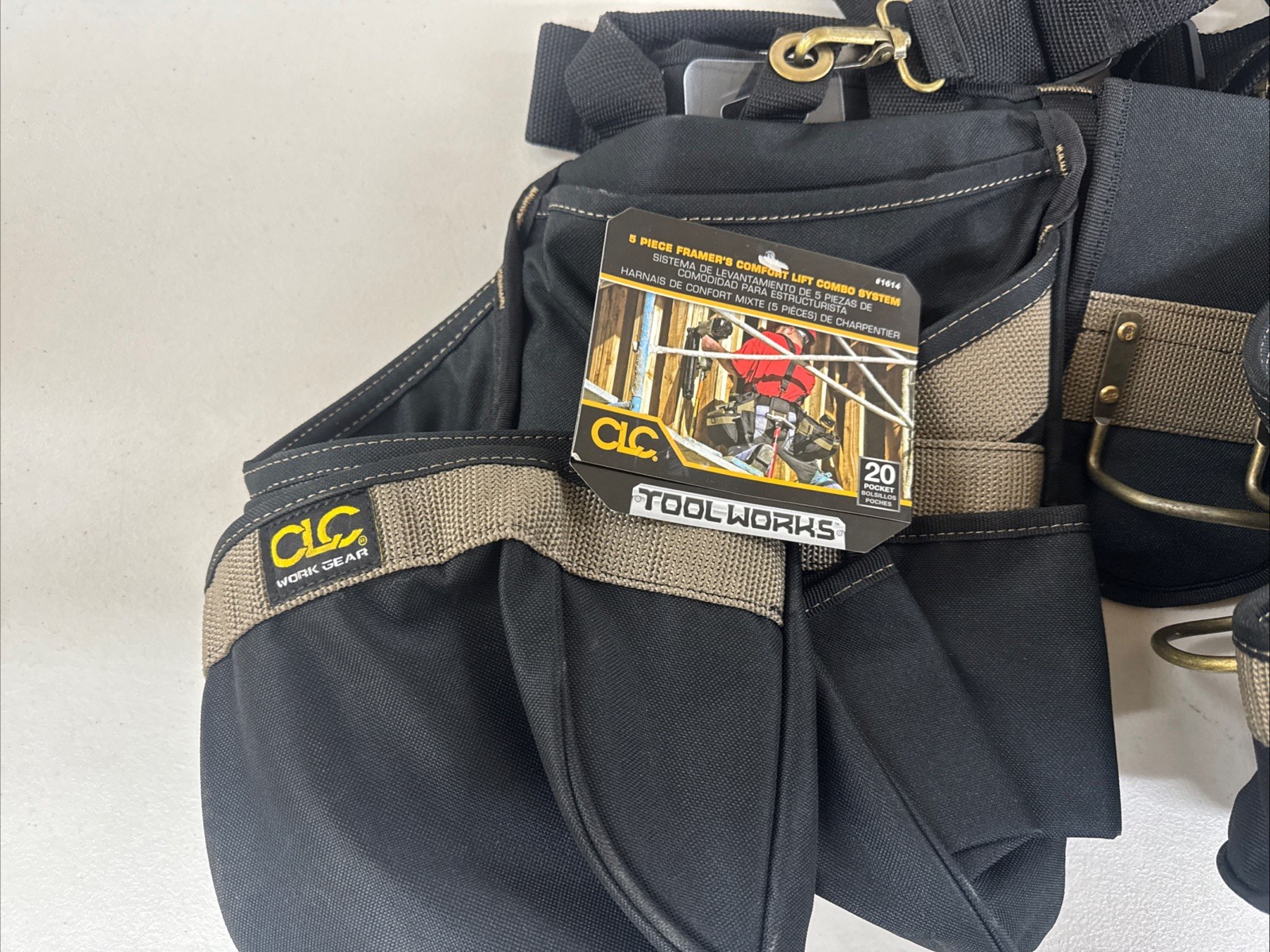 CLC Toolworks 1614 5pc Framer Comfort Lift Combo Tool Belt 20 Pocket