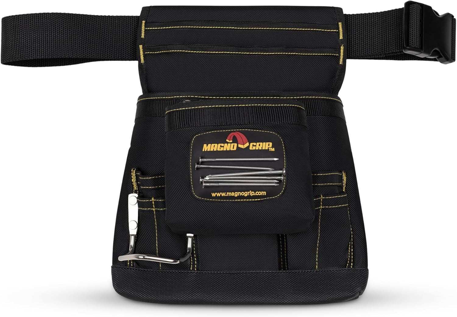 10-Pocket Tool Pouch with Magnetic Storage – Durable 1680D Ballistic Polyester,