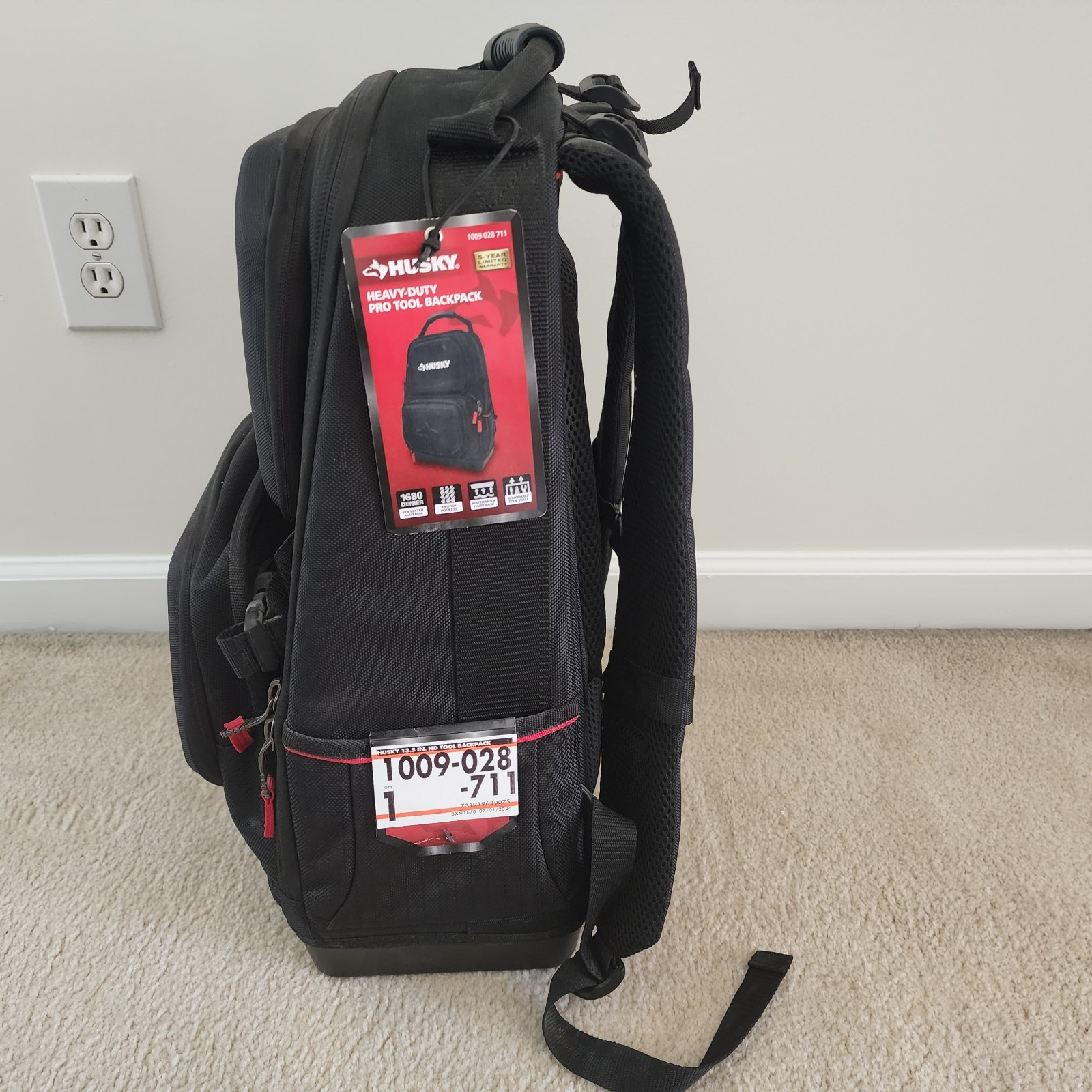 NWT Husky Heavy Duty PRO 1680D Polyester Tool Backpack #H-68007