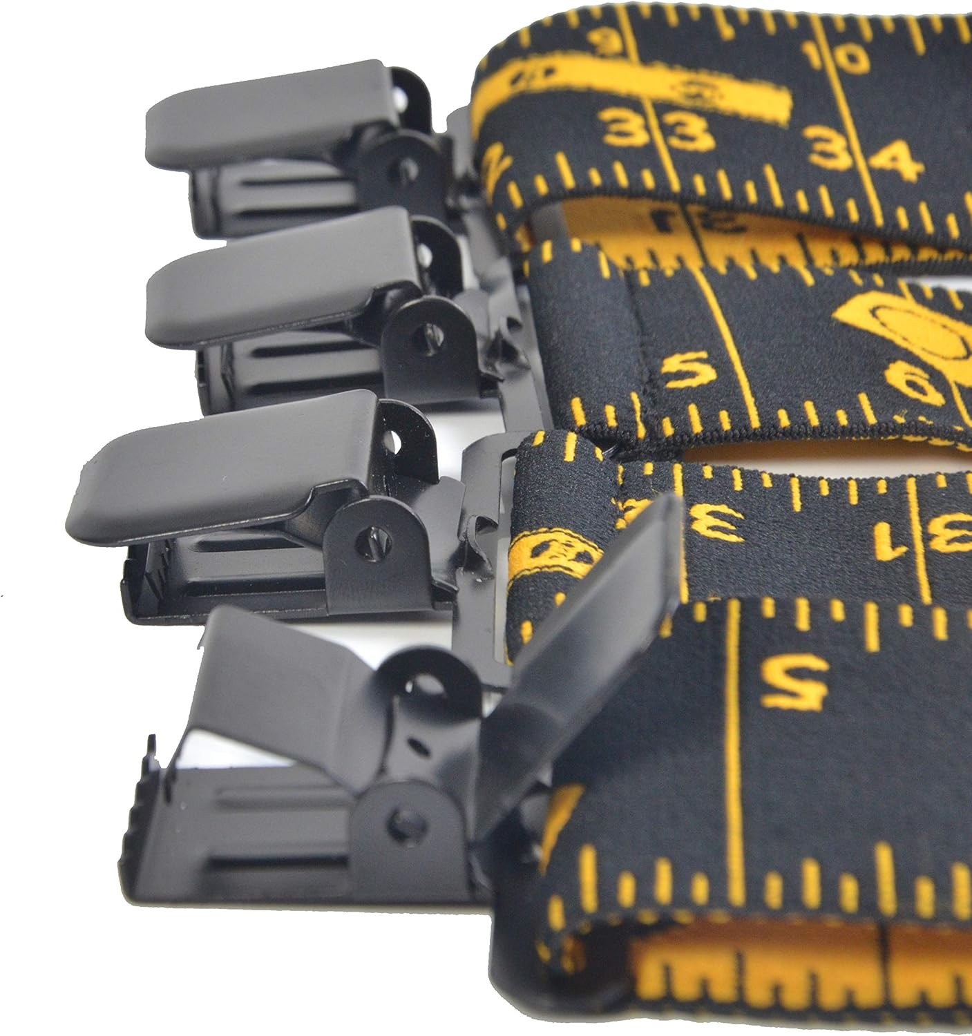 AISENIN Mens Tape Measure Suspenders, 2 Inch Wide Adjustable Work Suspenders…