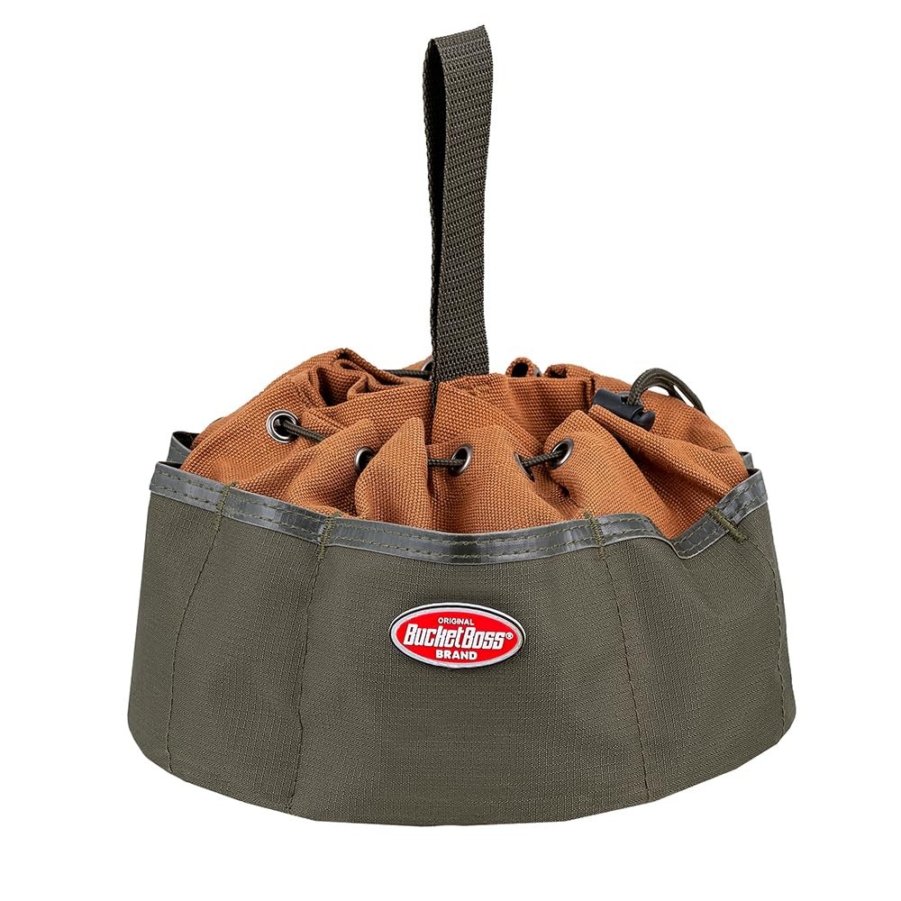BucketBoss 25001 Canvas Organizer Parachute Bag with 1 Pack, Brown and Green