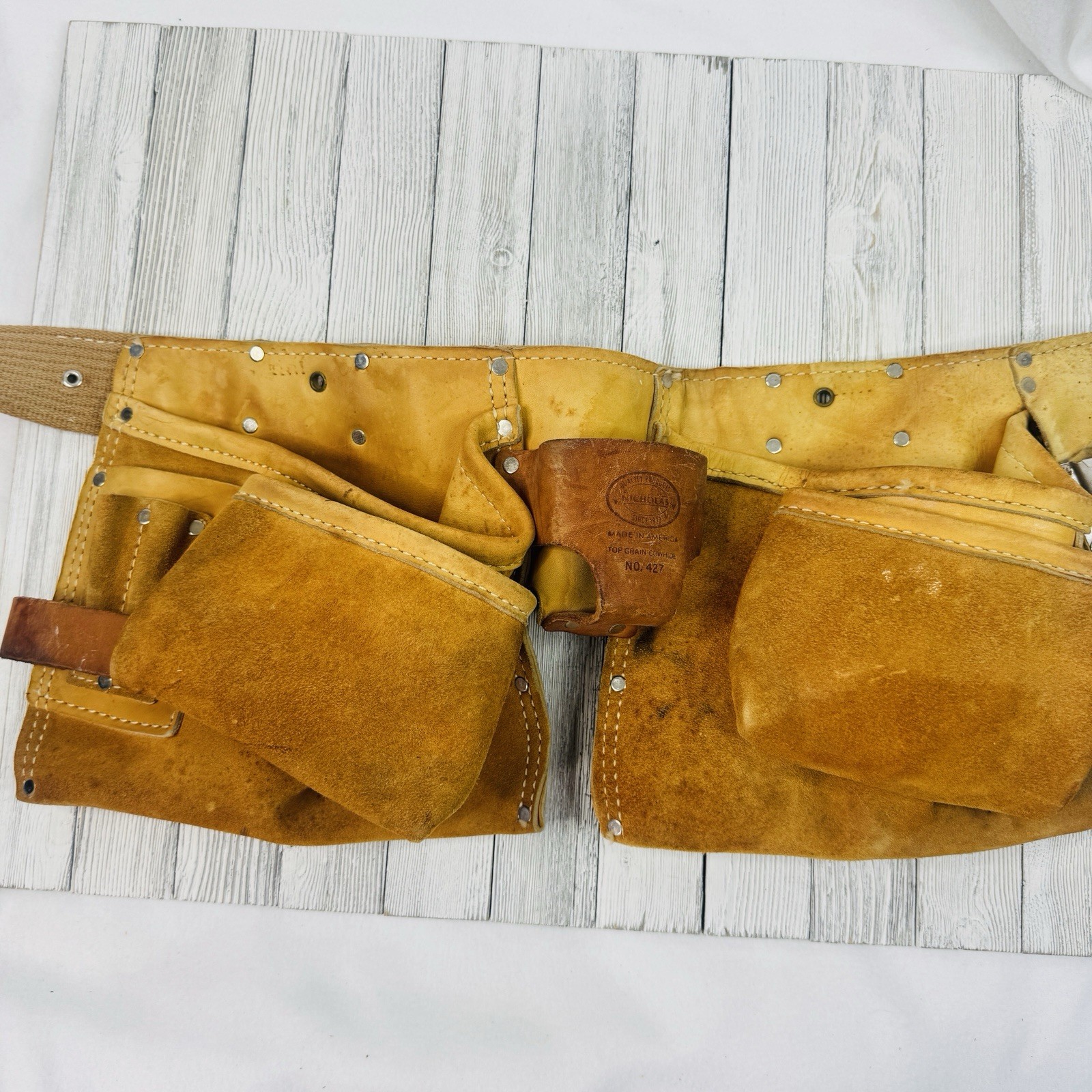 Nicholas Tool Belt – 427X Work Gear Split Top Grain Cowhide Leather MADE USA
